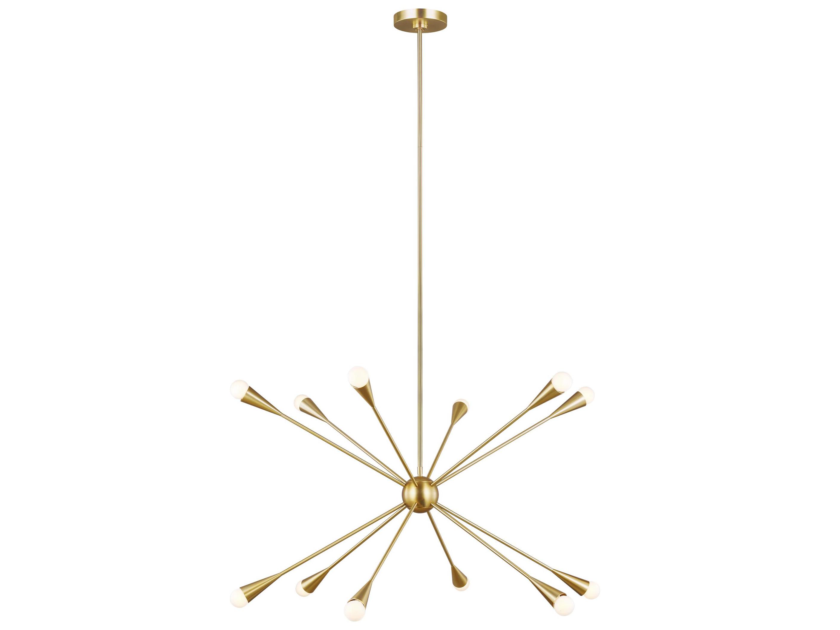 Visual Comfort Studio Jax 12-Light Burnished Brass Candelabra Sputnik Chandelier