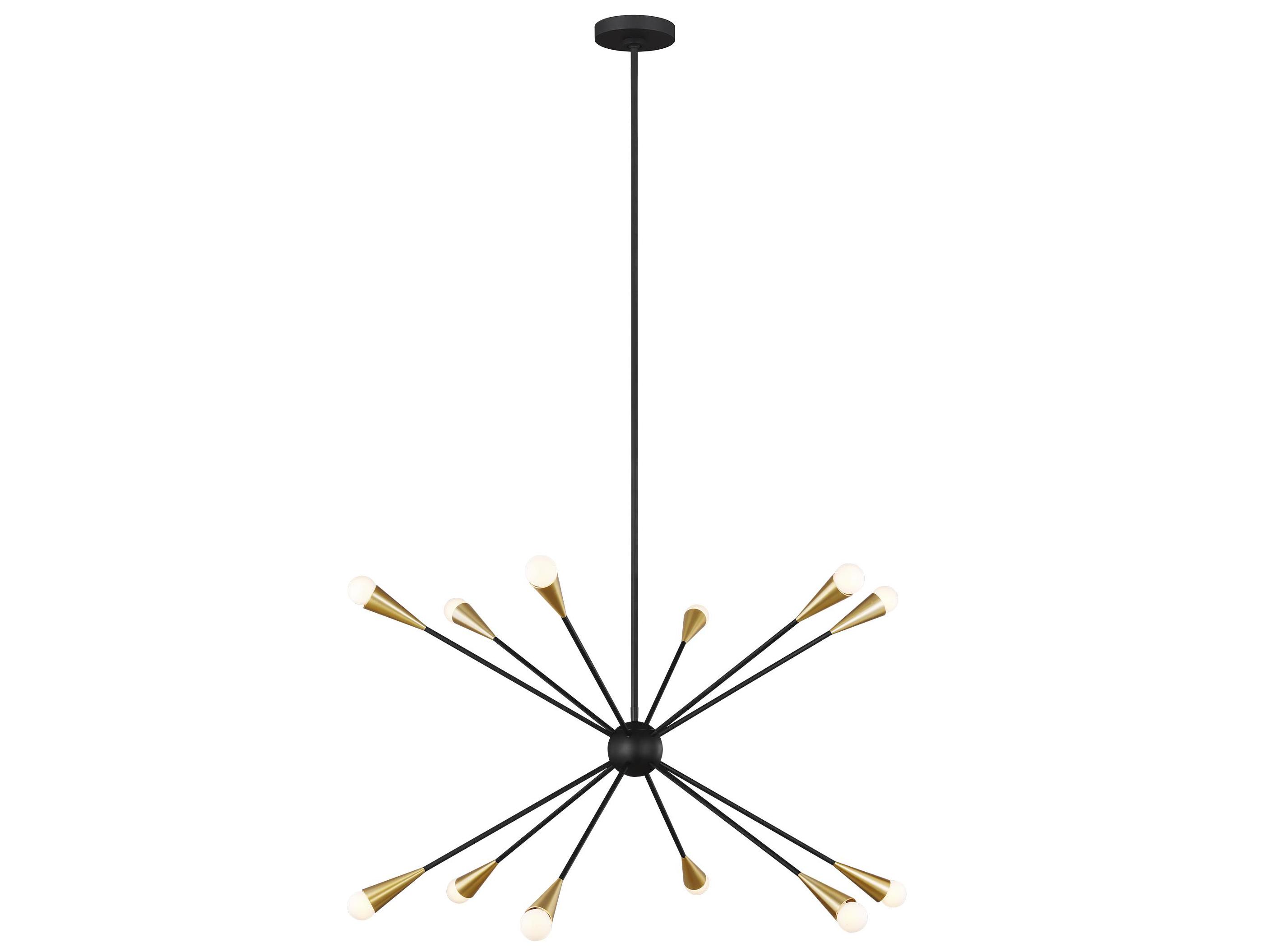 Visual Comfort Studio Jax 12-Light Midnight Black Candelabra Sputnik Chandelier