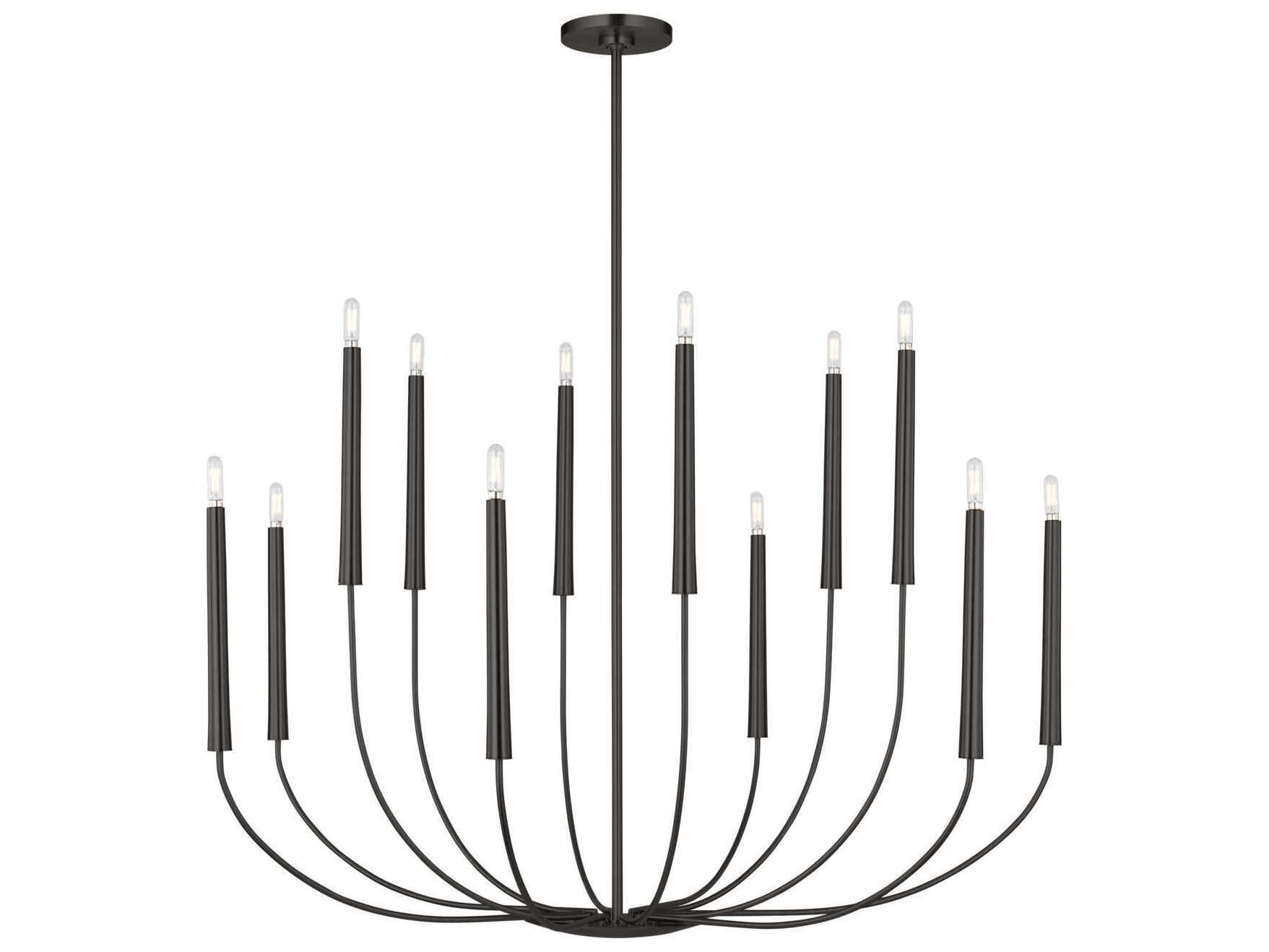 Visual Comfort Studio Lois 12-Light Aged Iron Black Chandelier