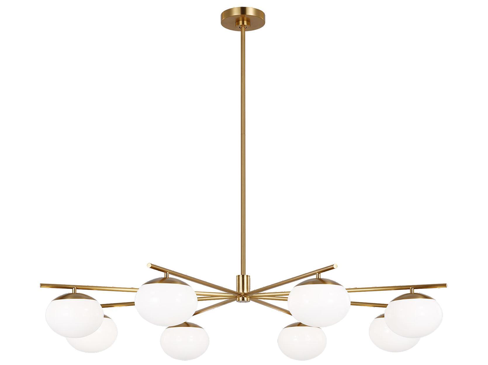 Visual Comfort Studio Lune 8-Light Burnished Brass Globe Chandelier
