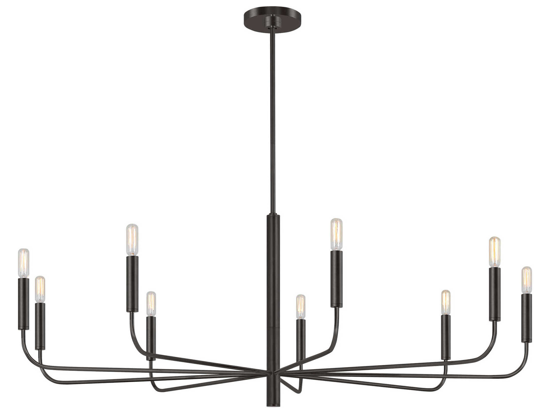 Visual Comfort Studio Brianna 9-Light Aged Iron Black Candelabra Chandelier