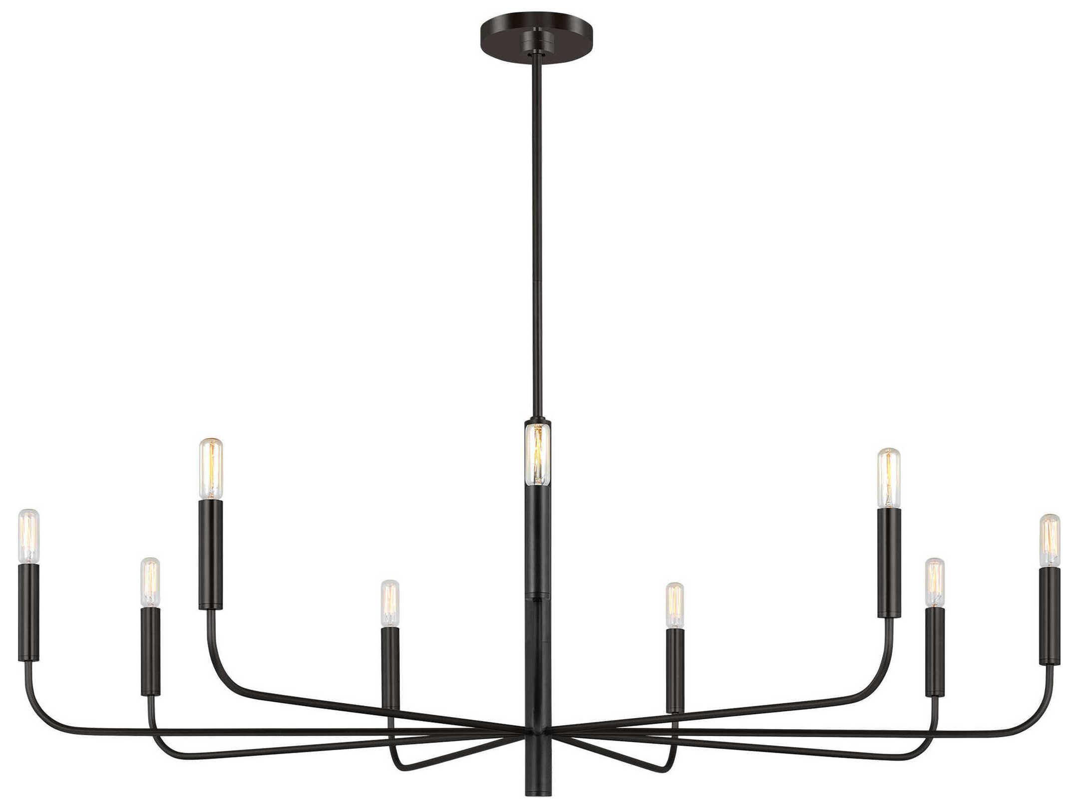 Visual Comfort Studio Brianna 9-Light Aged Iron Black Candelabra Chandelier
