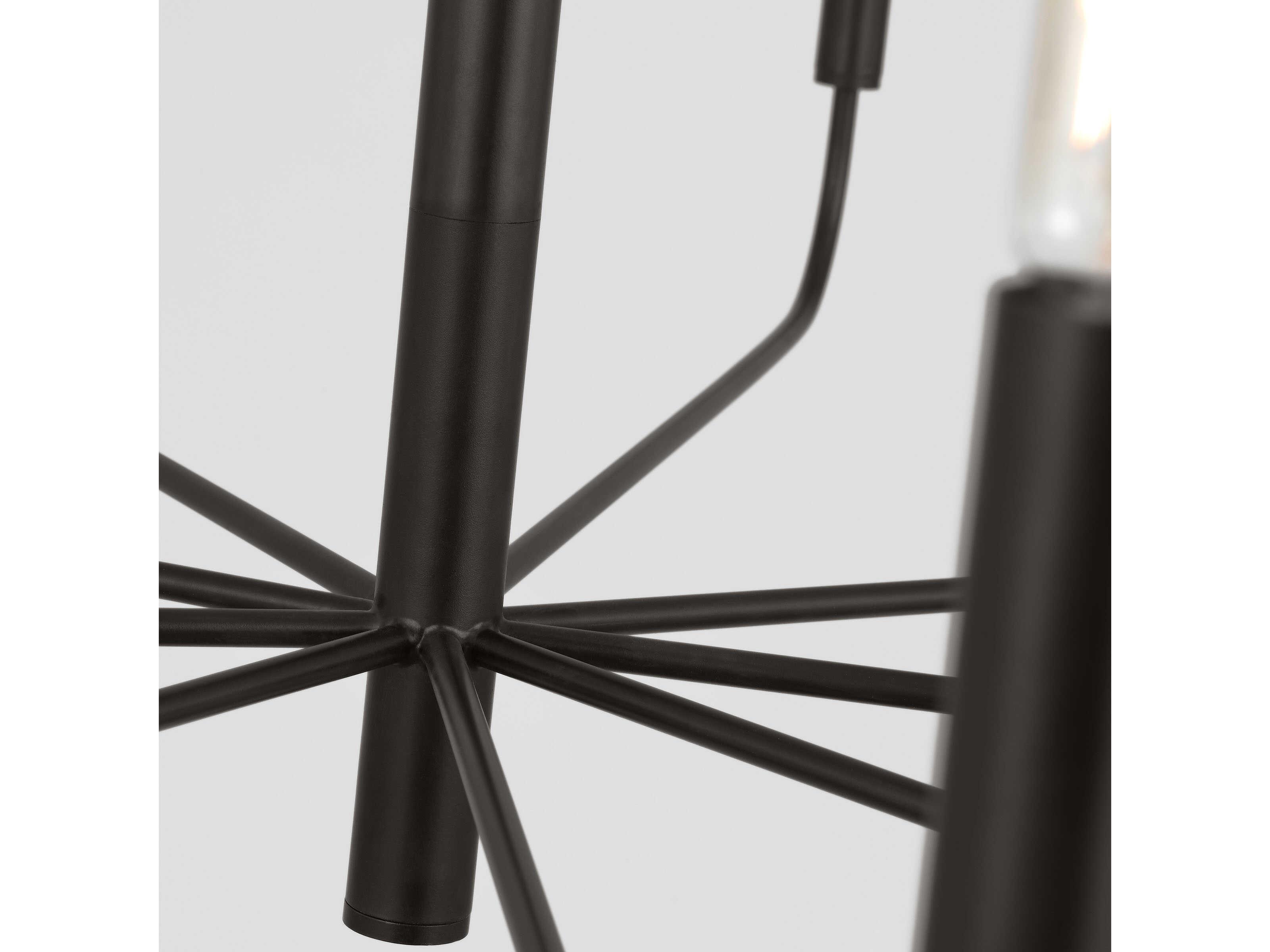 Visual Comfort Studio Brianna 9-Light Aged Iron Black Candelabra Chandelier