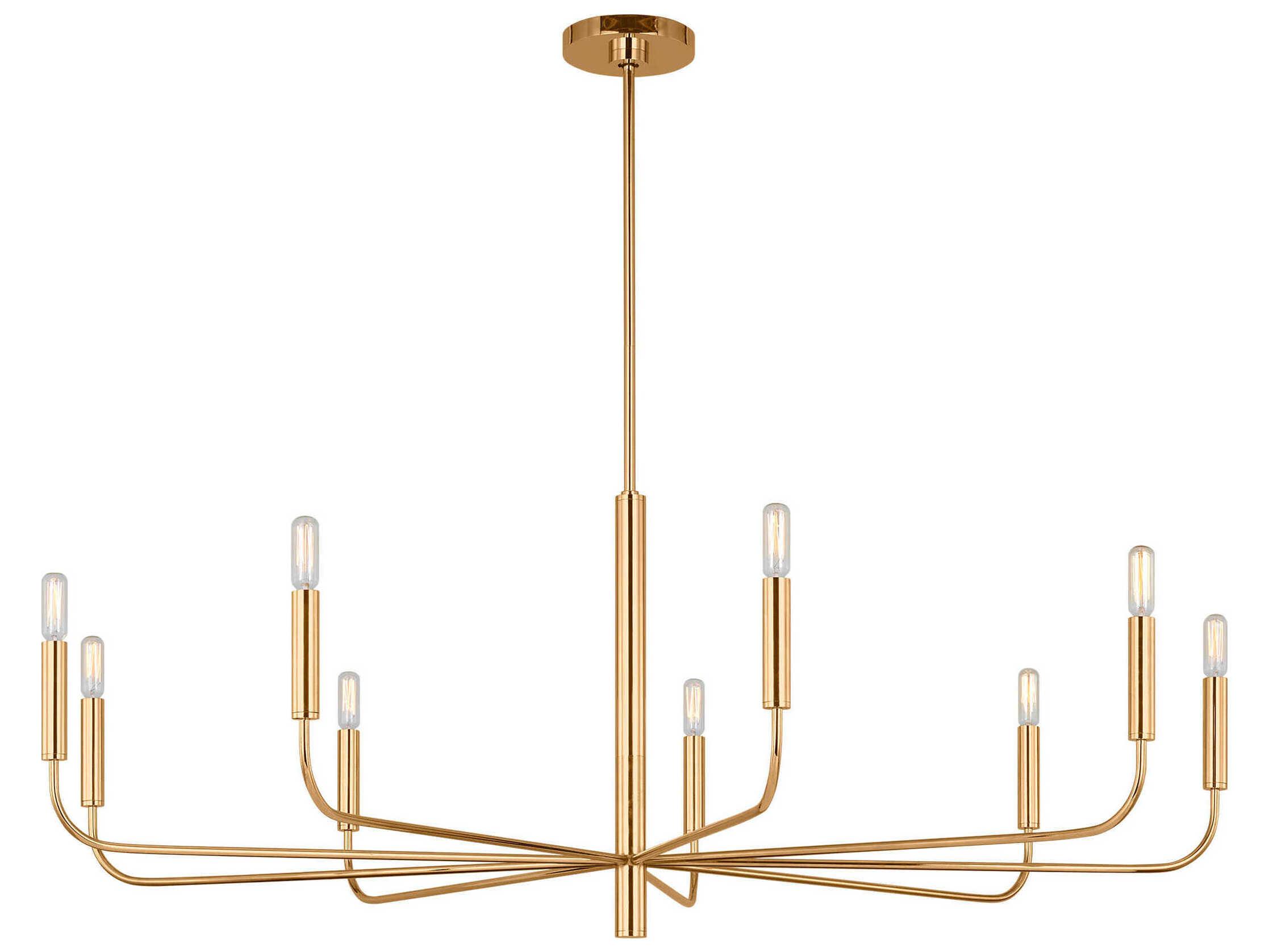 Visual Comfort Studio Brianna 9-Light Burnished Brass Candelabra Chandelier
