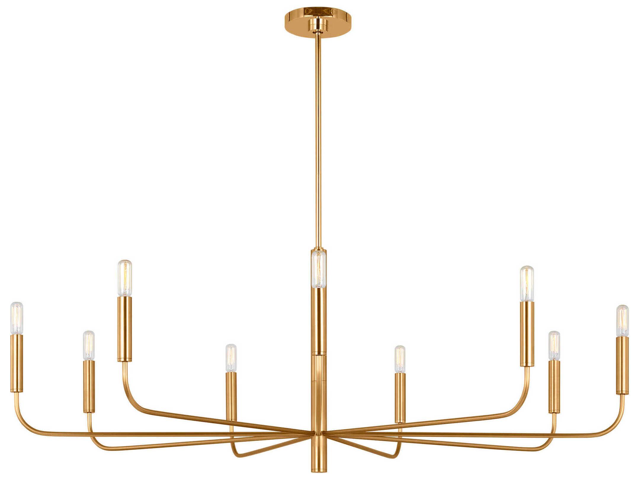 Visual Comfort Studio Brianna 9-Light Burnished Brass Candelabra Chandelier