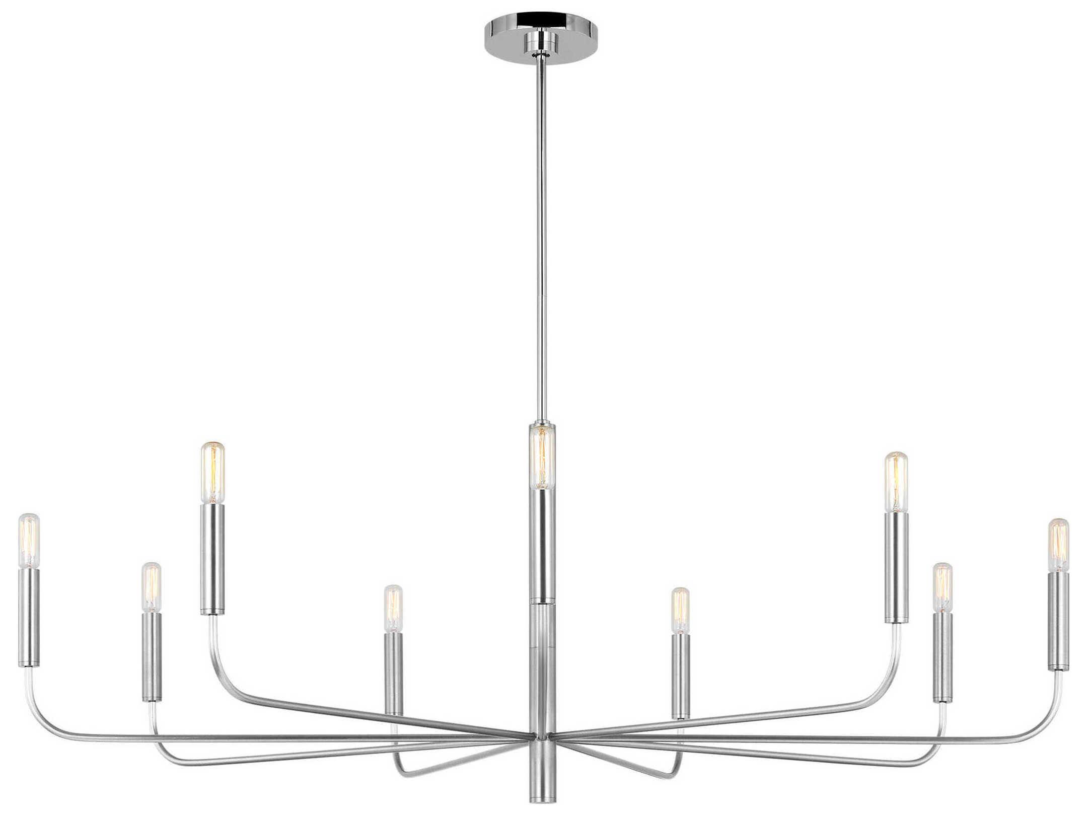 Visual Comfort Studio Brianna 9-Light Polished Nickel Candelabra Chandelier