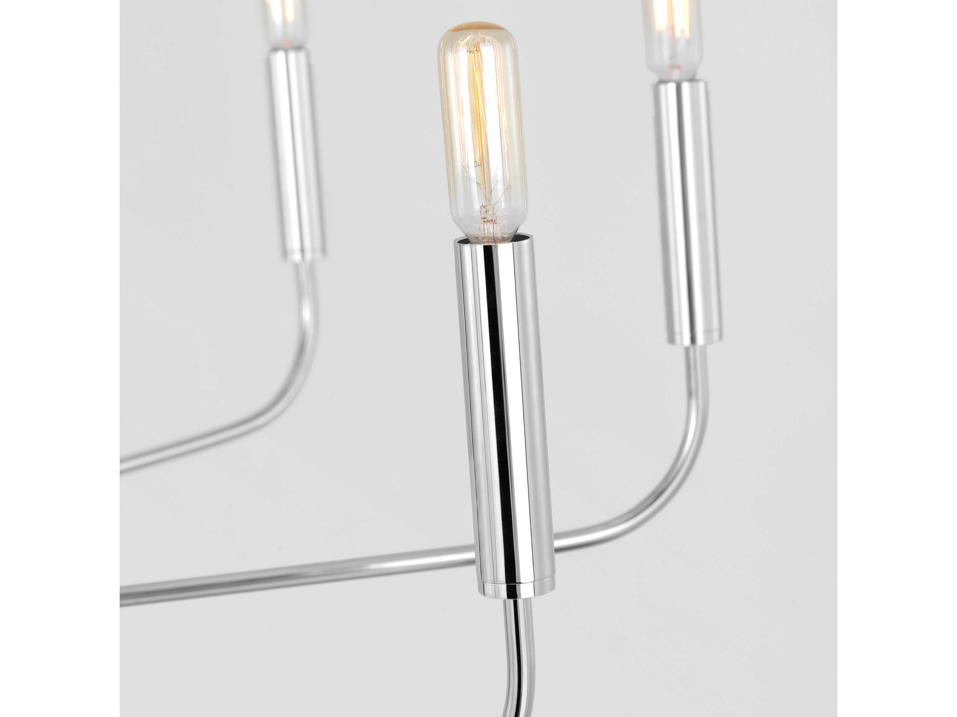 Visual Comfort Studio Brianna 9-Light Polished Nickel Candelabra Chandelier