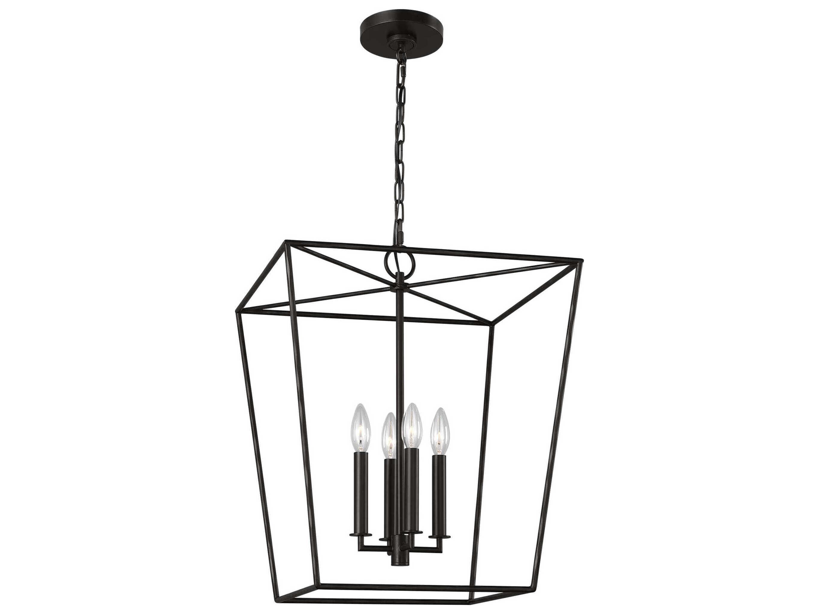 Visual Comfort Studio Viota 4-Light Aged Iron Black Pendant