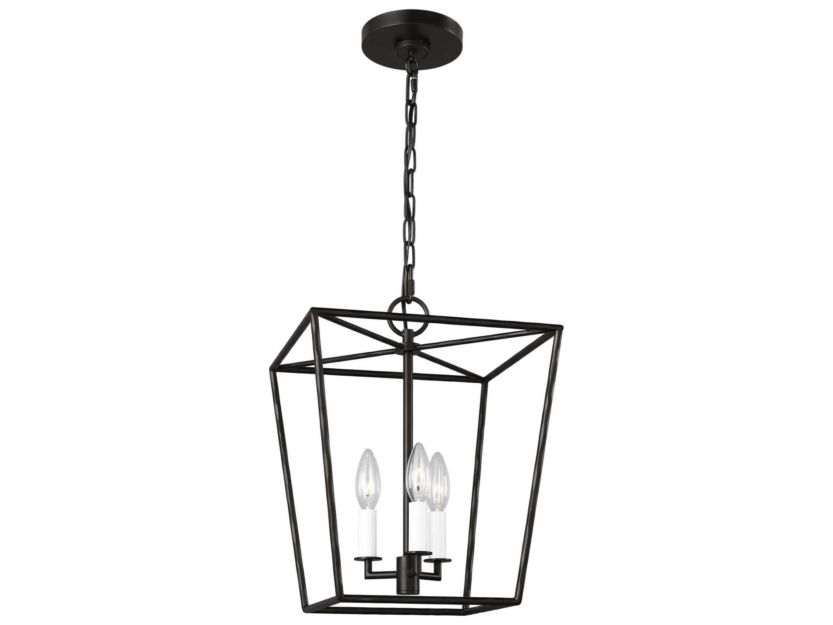 Visual Comfort Studio Viota 3-Light Aged Iron Black Mini Pendant