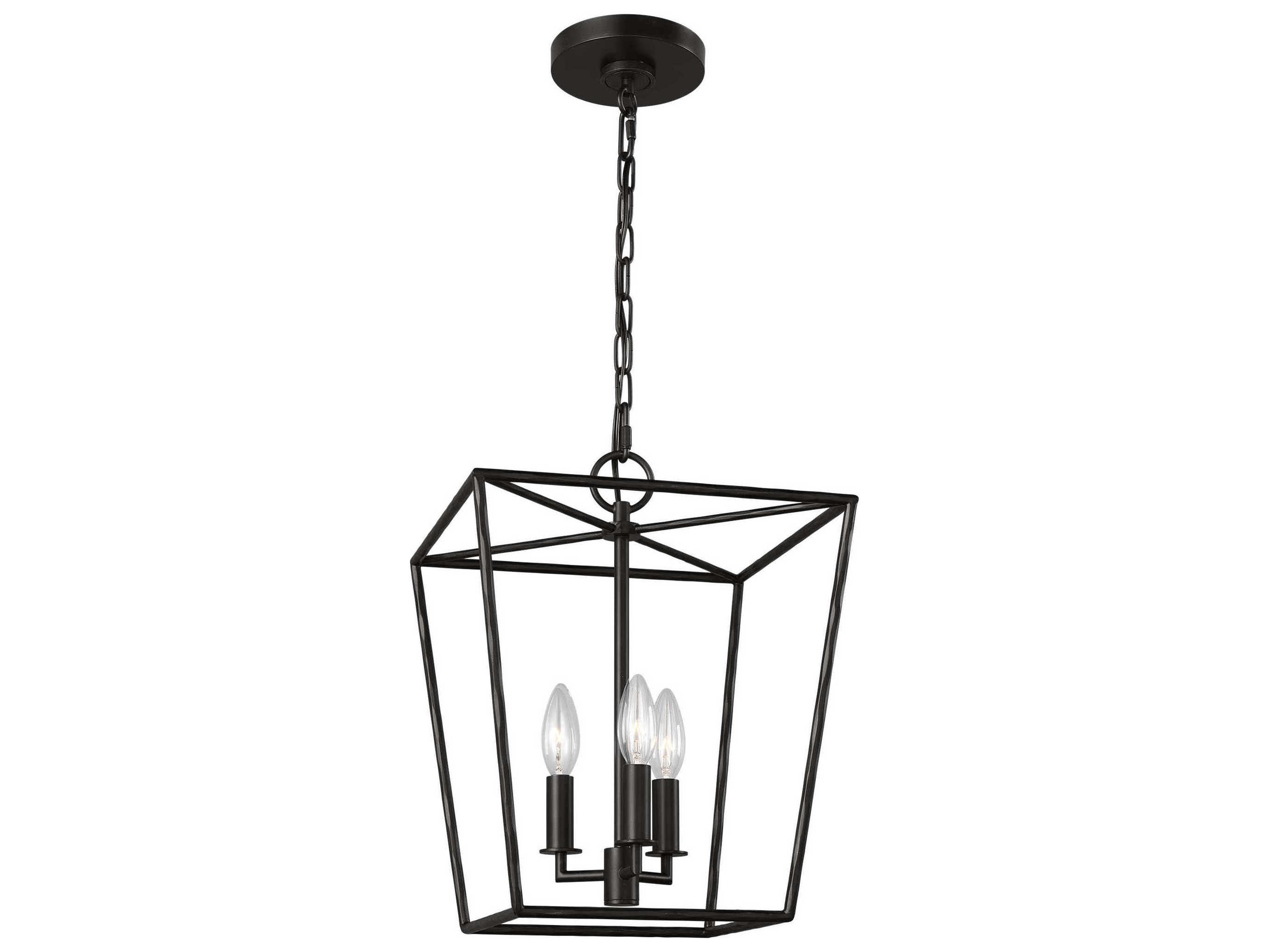 Visual Comfort Studio Viota 3-Light Aged Iron Black Mini Pendant