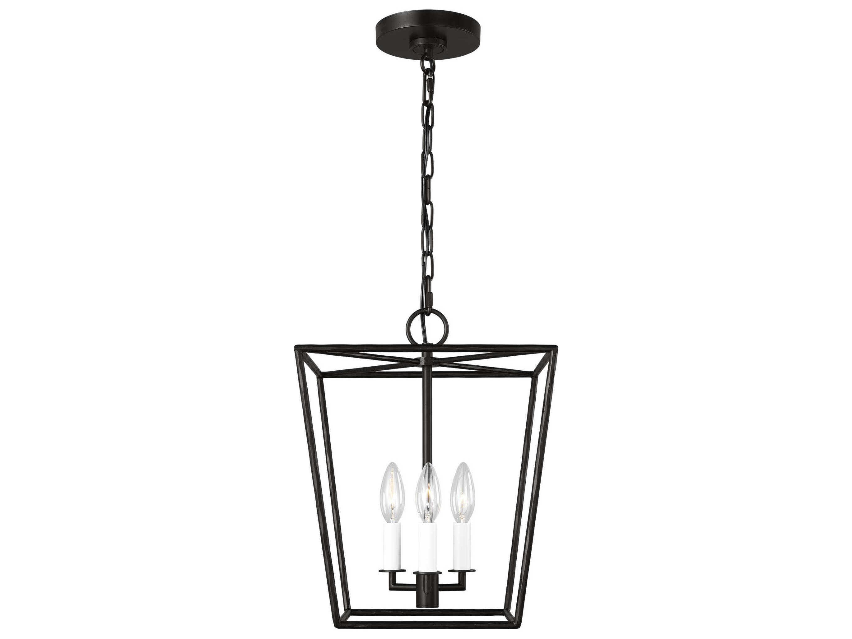Visual Comfort Studio Viota 3-Light Aged Iron Black Mini Pendant