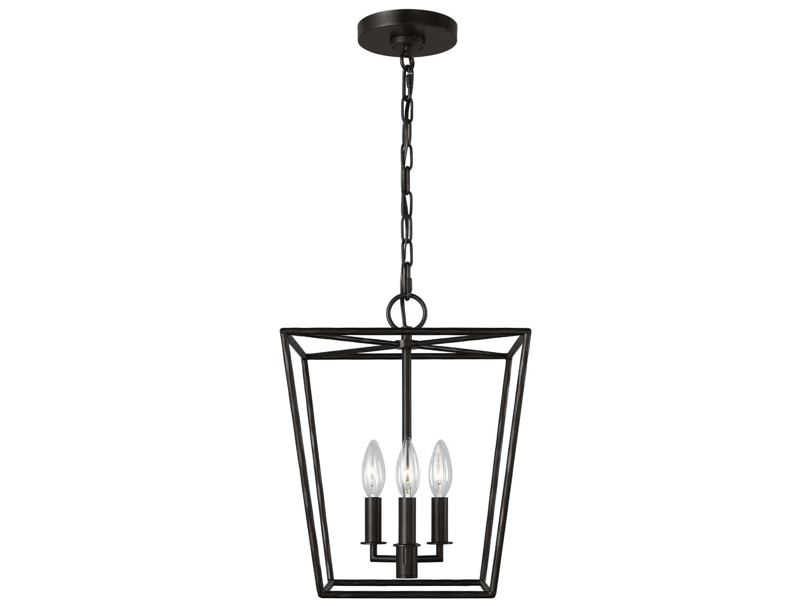 Visual Comfort Studio Viota 3-Light Aged Iron Black Mini Pendant