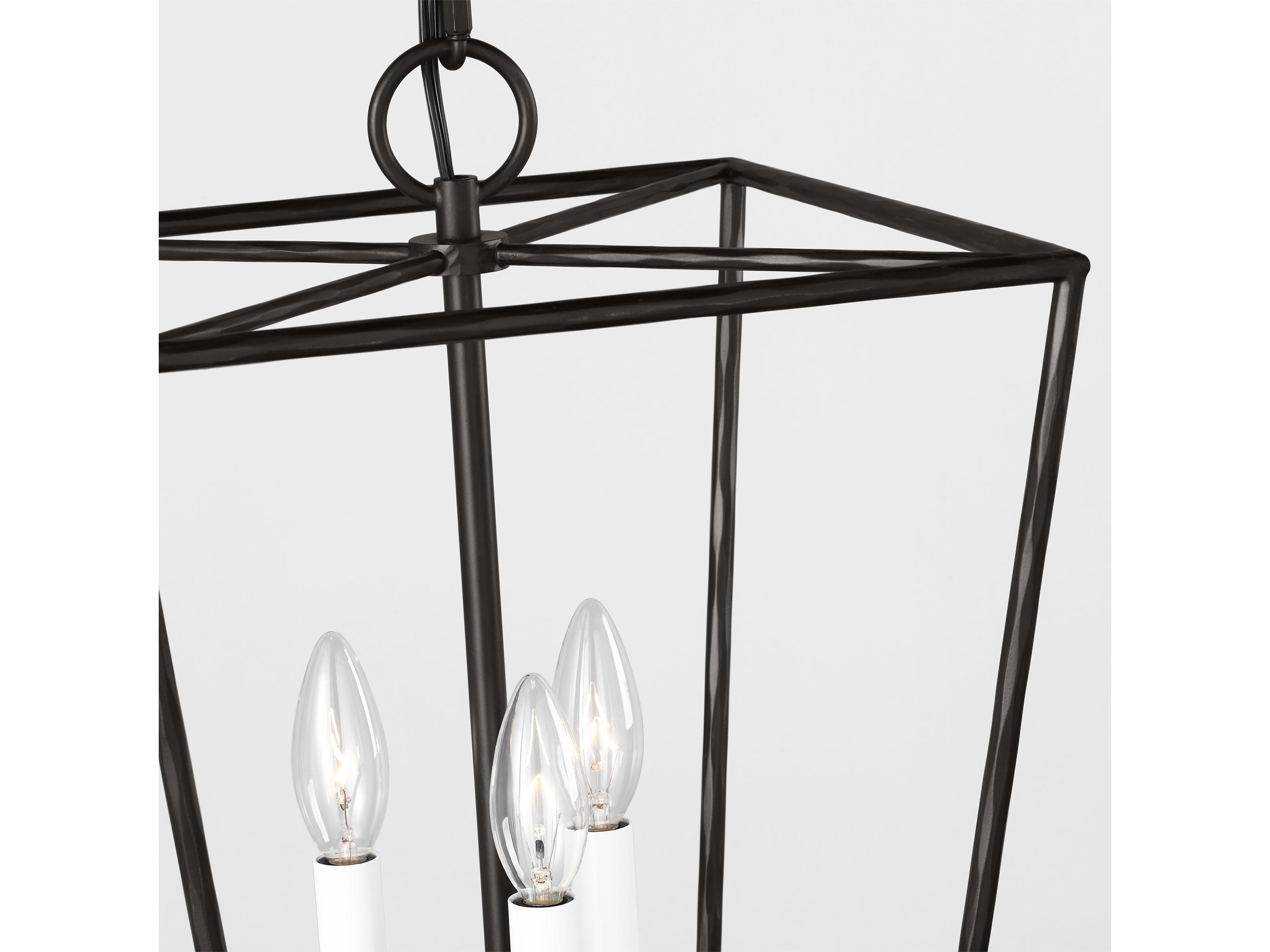Visual Comfort Studio Viota 3-Light Aged Iron Black Mini Pendant