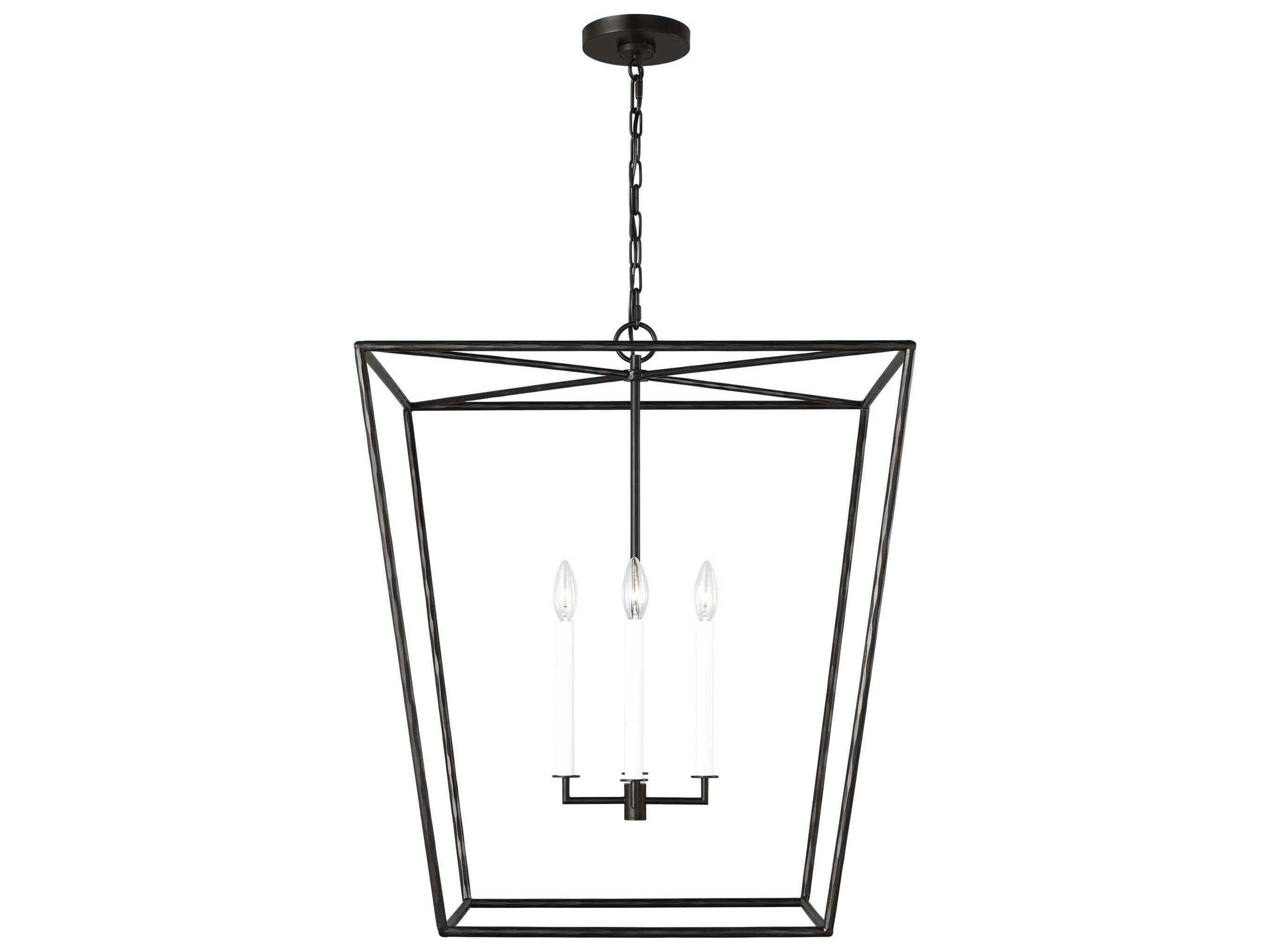 Visual Comfort Studio Viota 4-Light Aged Iron Black Pendant