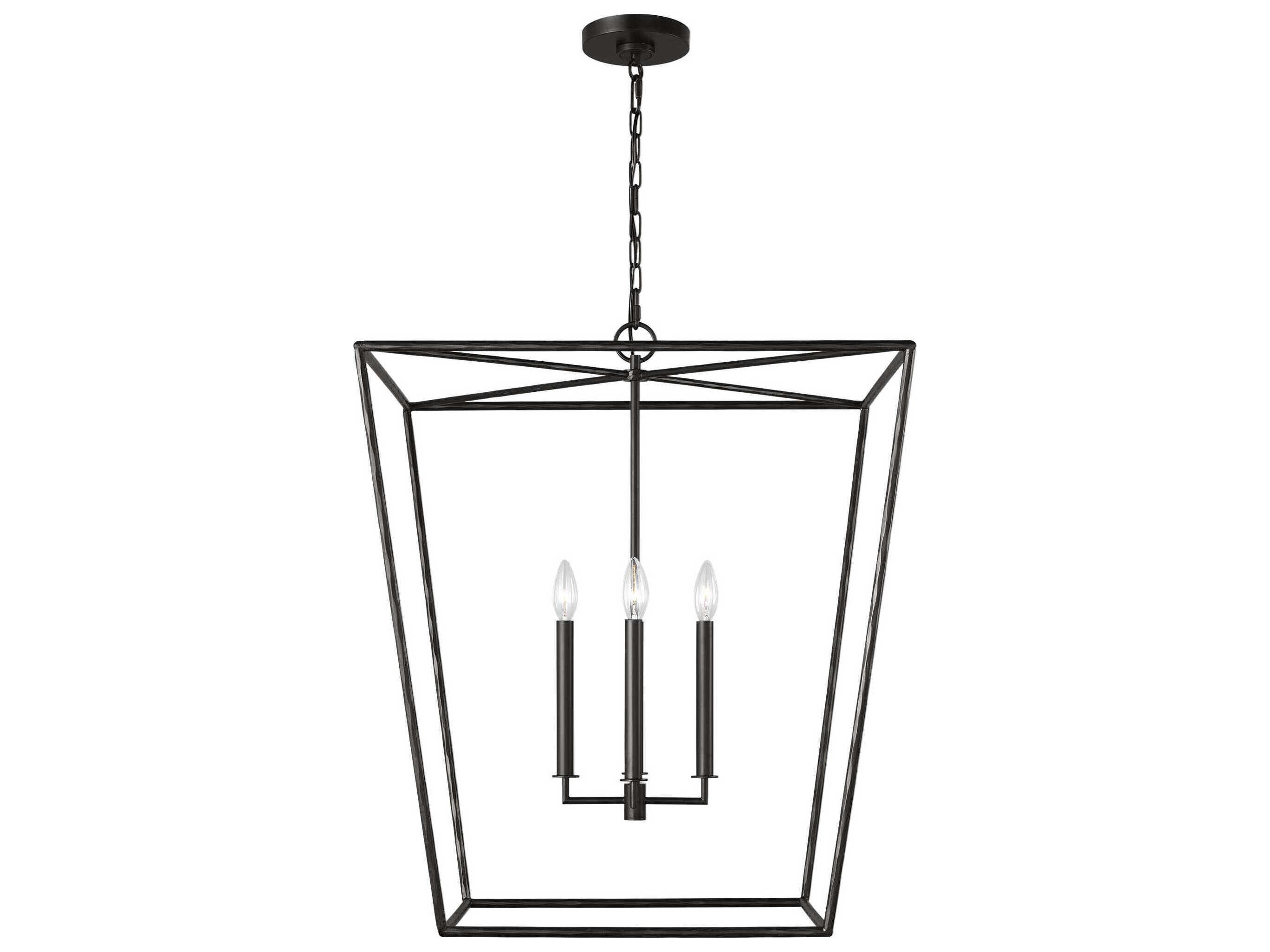 Visual Comfort Studio Viota 4-Light Aged Iron Black Pendant