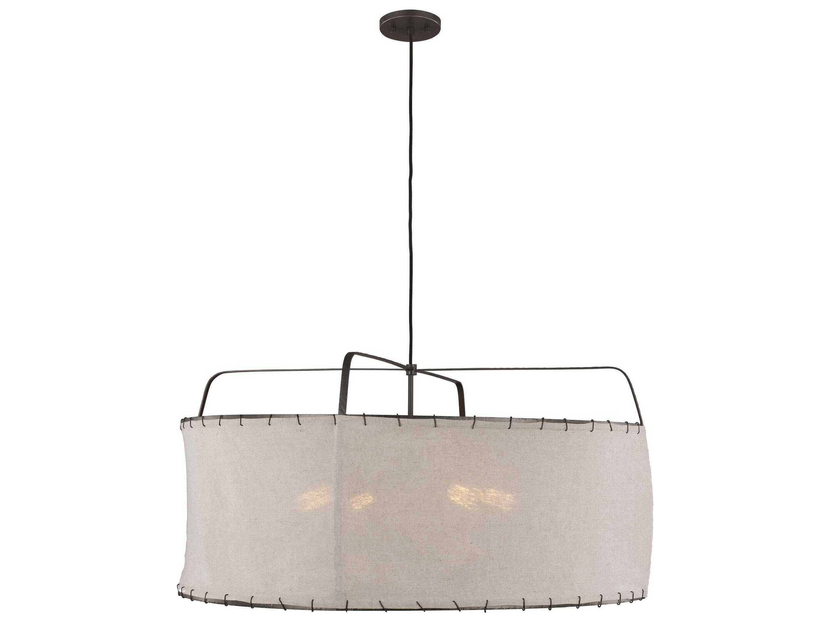 Visual Comfort Studio Dunne 4-Light Aged Iron Black Drum Pendant