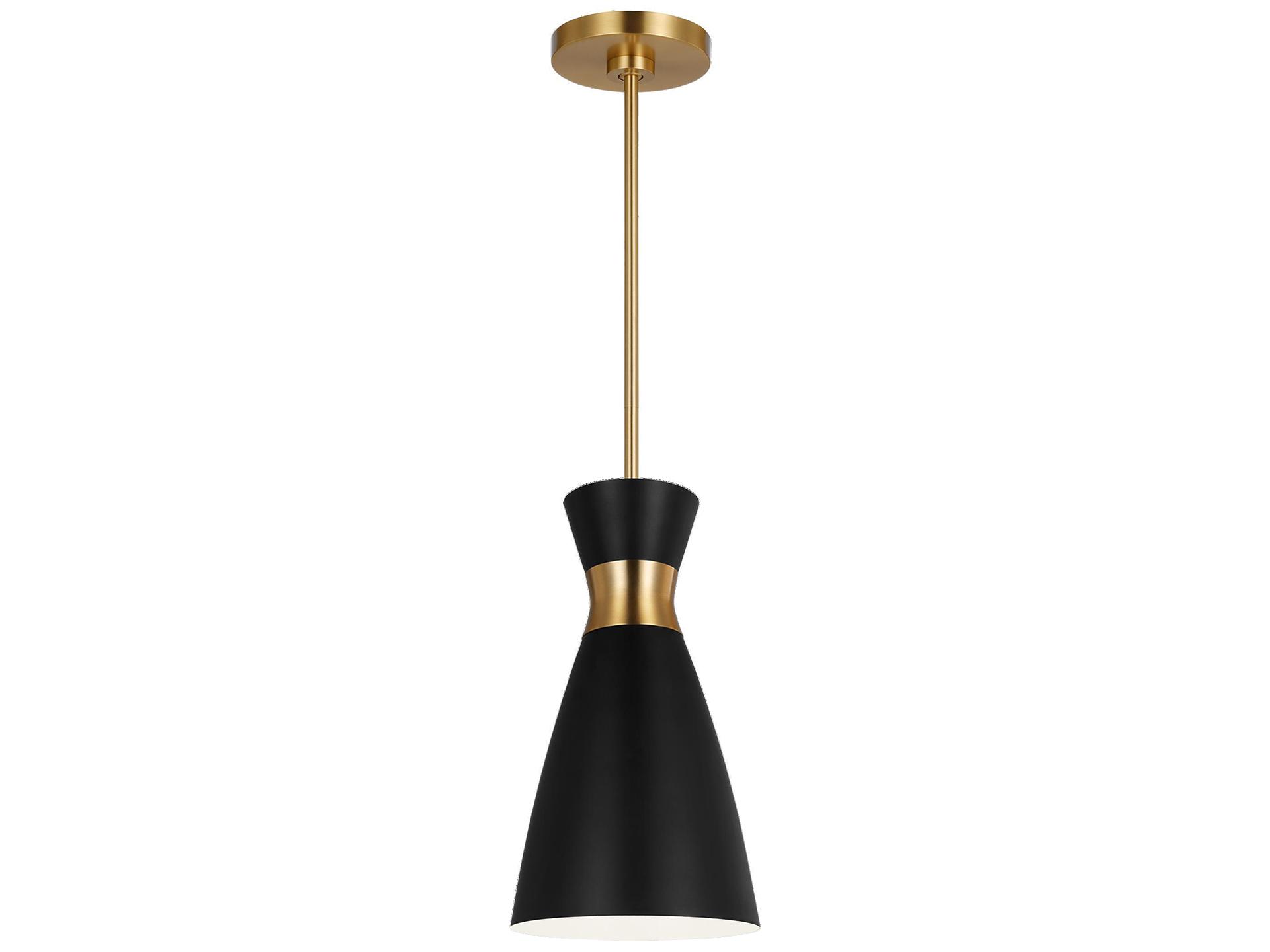 Visual Comfort Studio Heath 1-Light Midnight Black Burnished Brass Mini Pendant