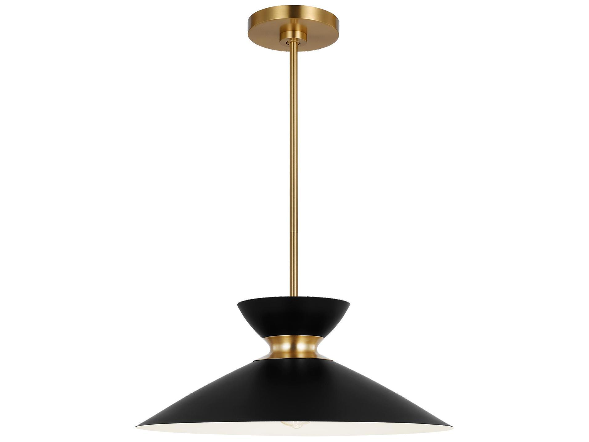 Visual Comfort Studio Heath 1-Light Midnight Black Burnished Brass Pendant