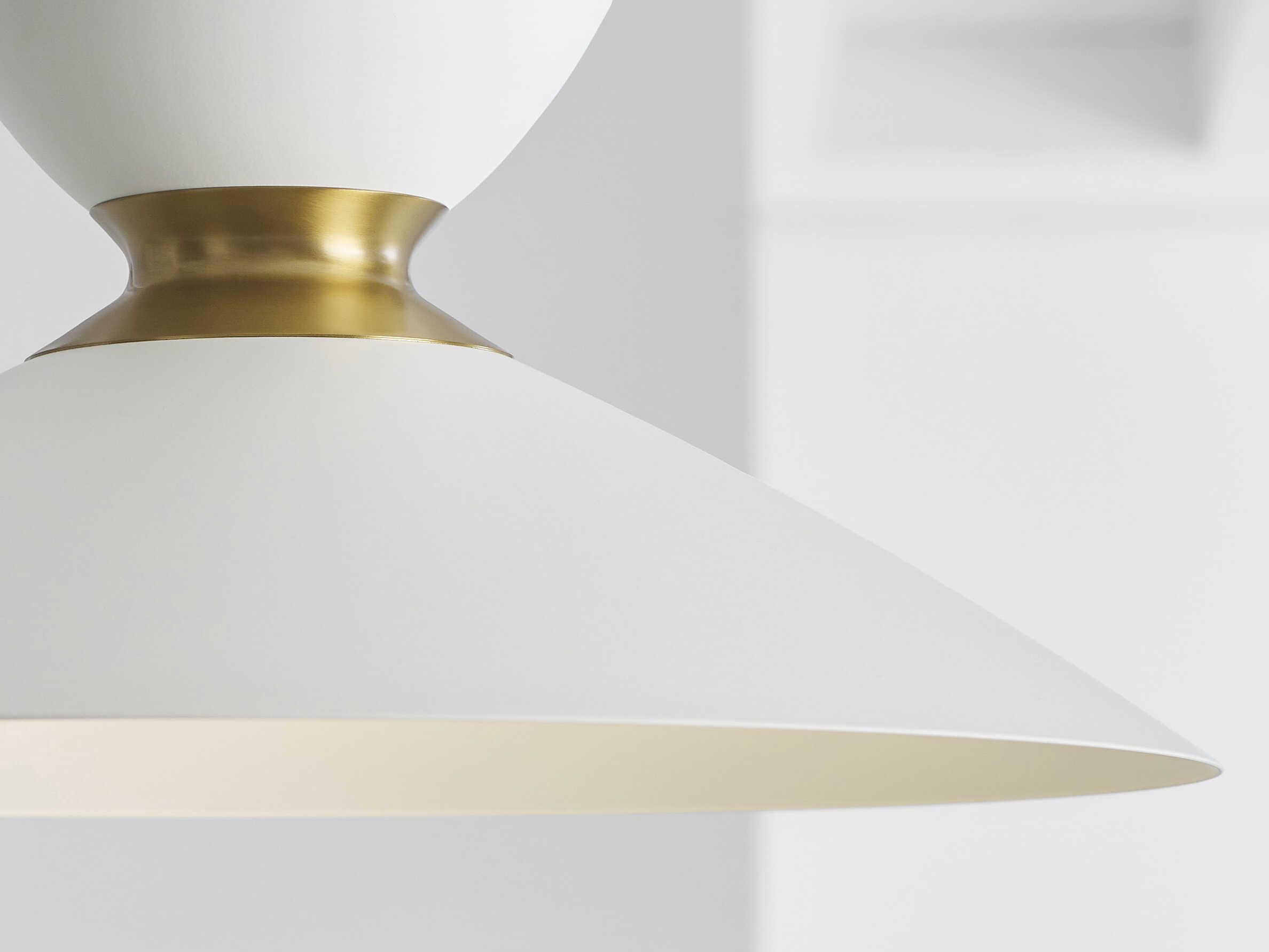 Visual Comfort Studio Heath 1-Light Matte White Burnished Brass Pendant