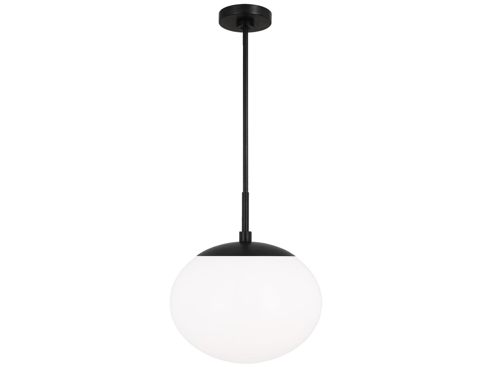 Visual Comfort Studio Lune 1-Light Aged Iron Black Globe Mini Pendant