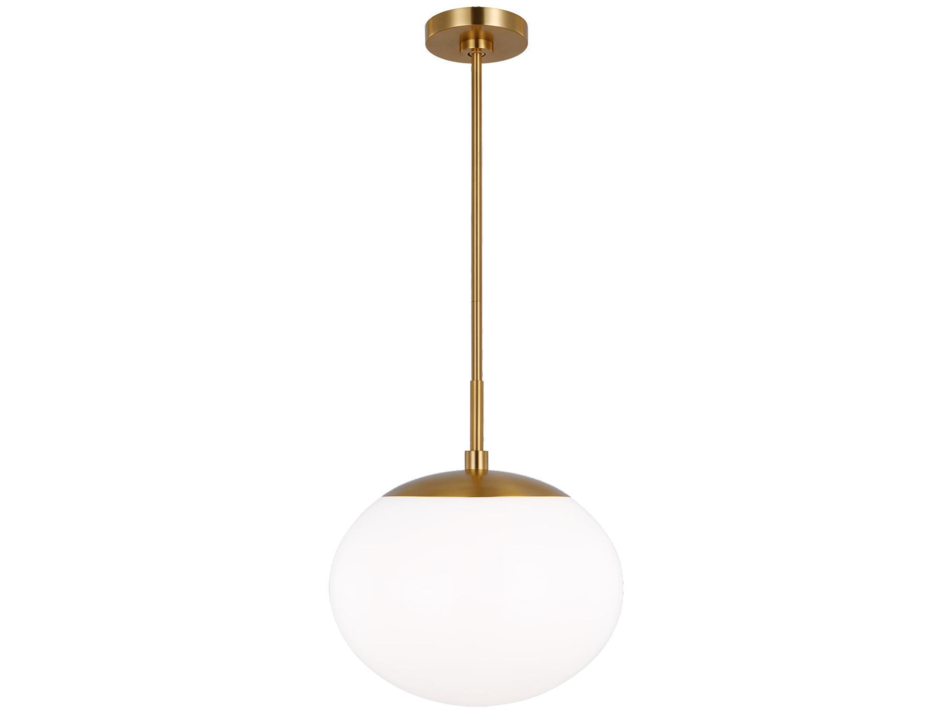 Visual Comfort Studio Lune 1-Light Burnished Brass Globe Mini Pendant