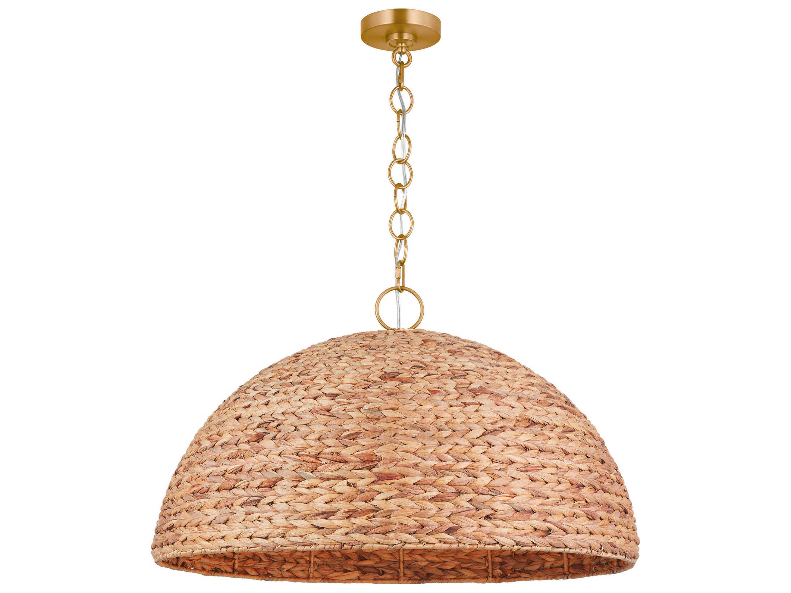 Visual Comfort Studio Cay 3-Light Burnished Brass Dome Pendant