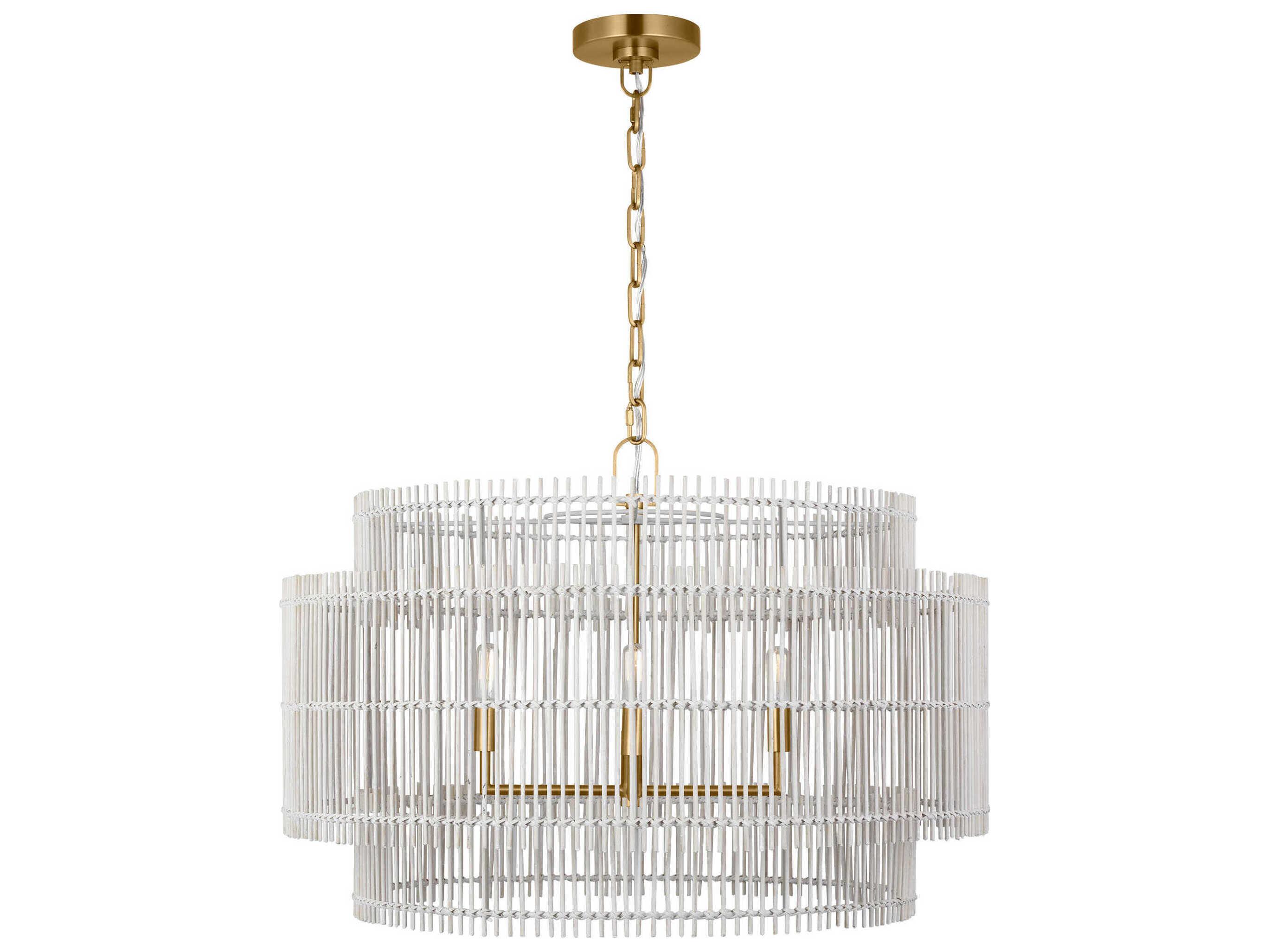 Visual Comfort Studio Elio 4-Light Burnished Brass Drum Chandelier