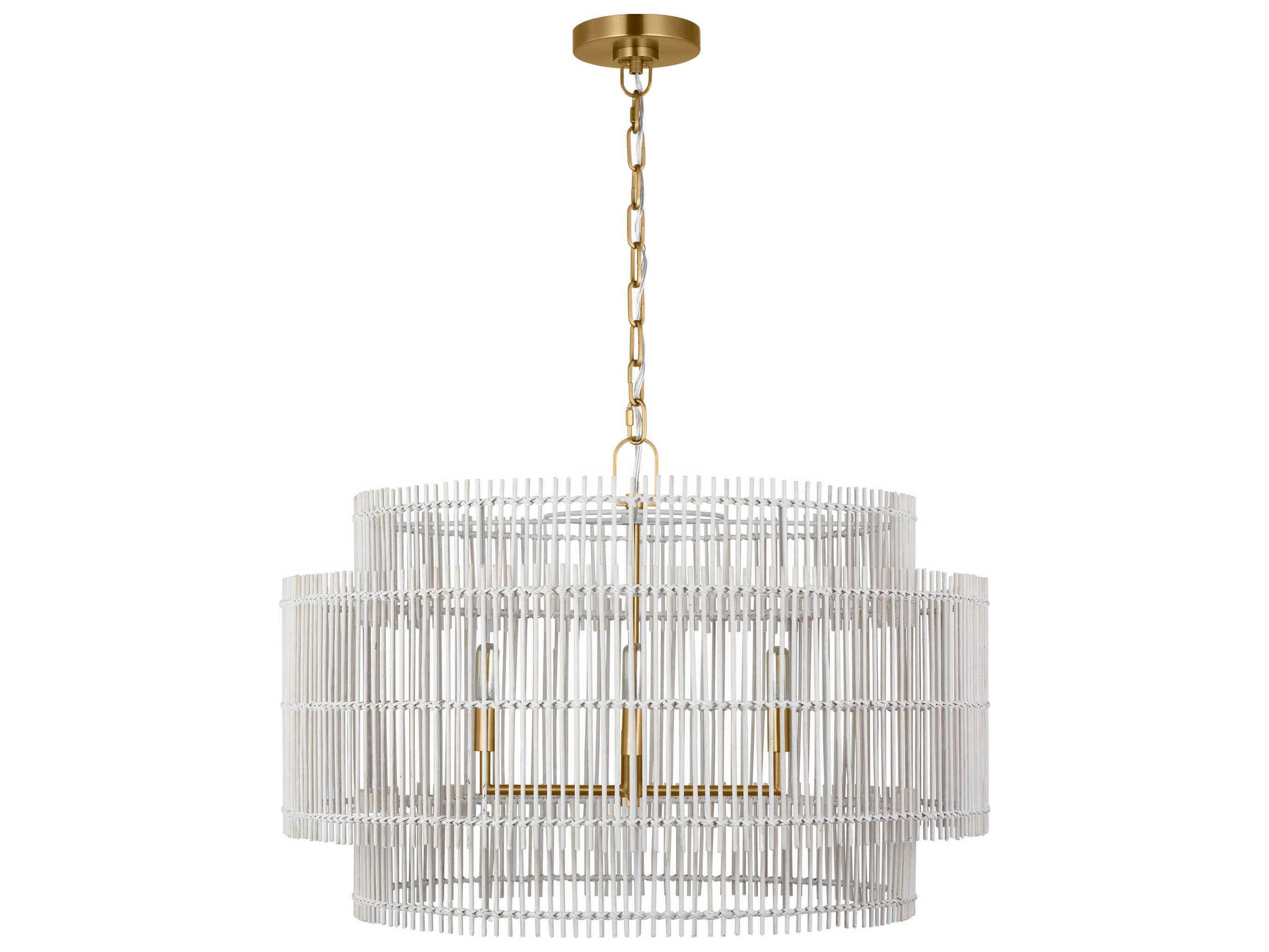 Visual Comfort Studio Elio 4-Light Burnished Brass Drum Chandelier