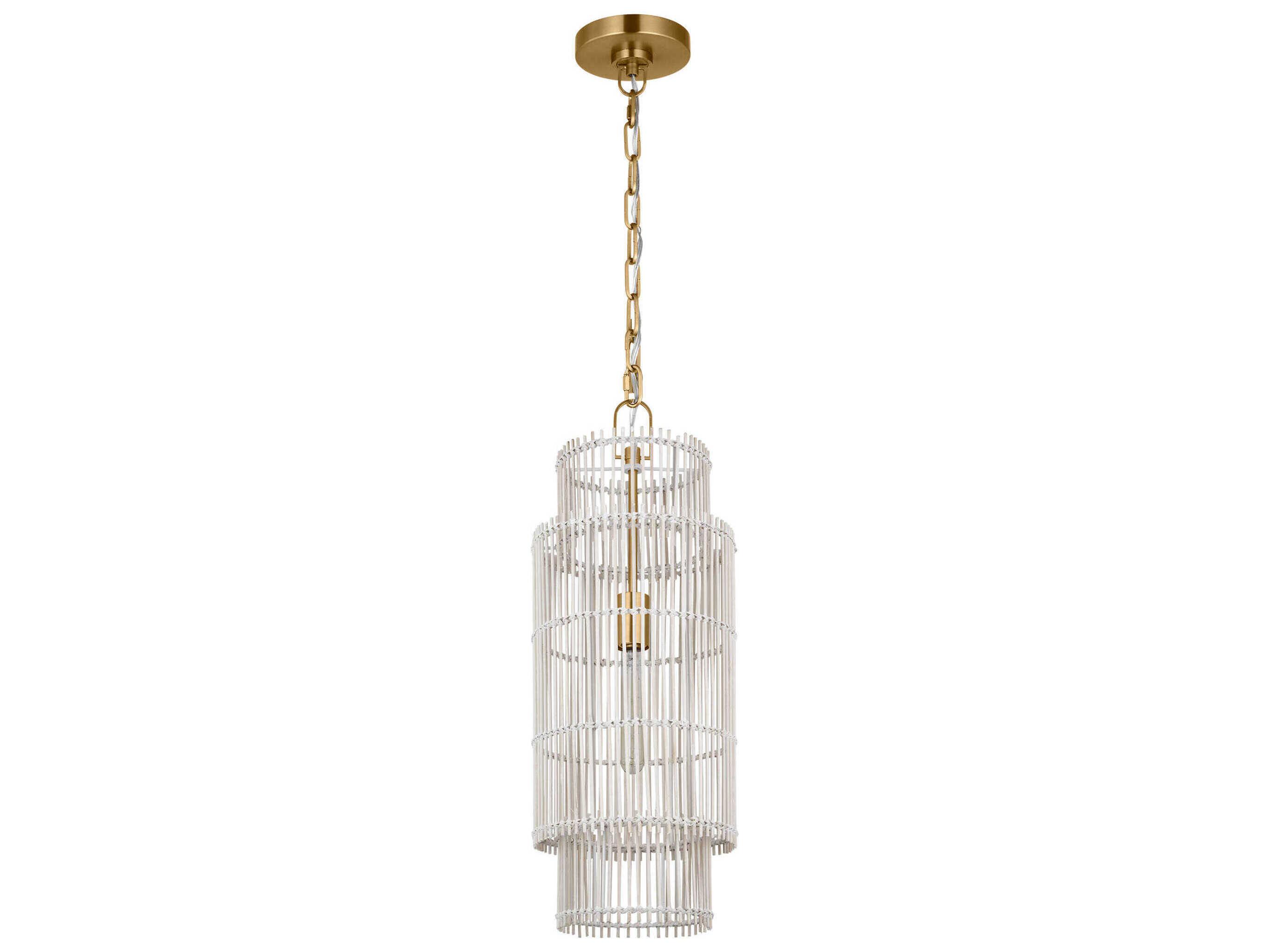 Visual Comfort Studio Elio 1-Light Burnished Brass Cylinder Mini Pendant