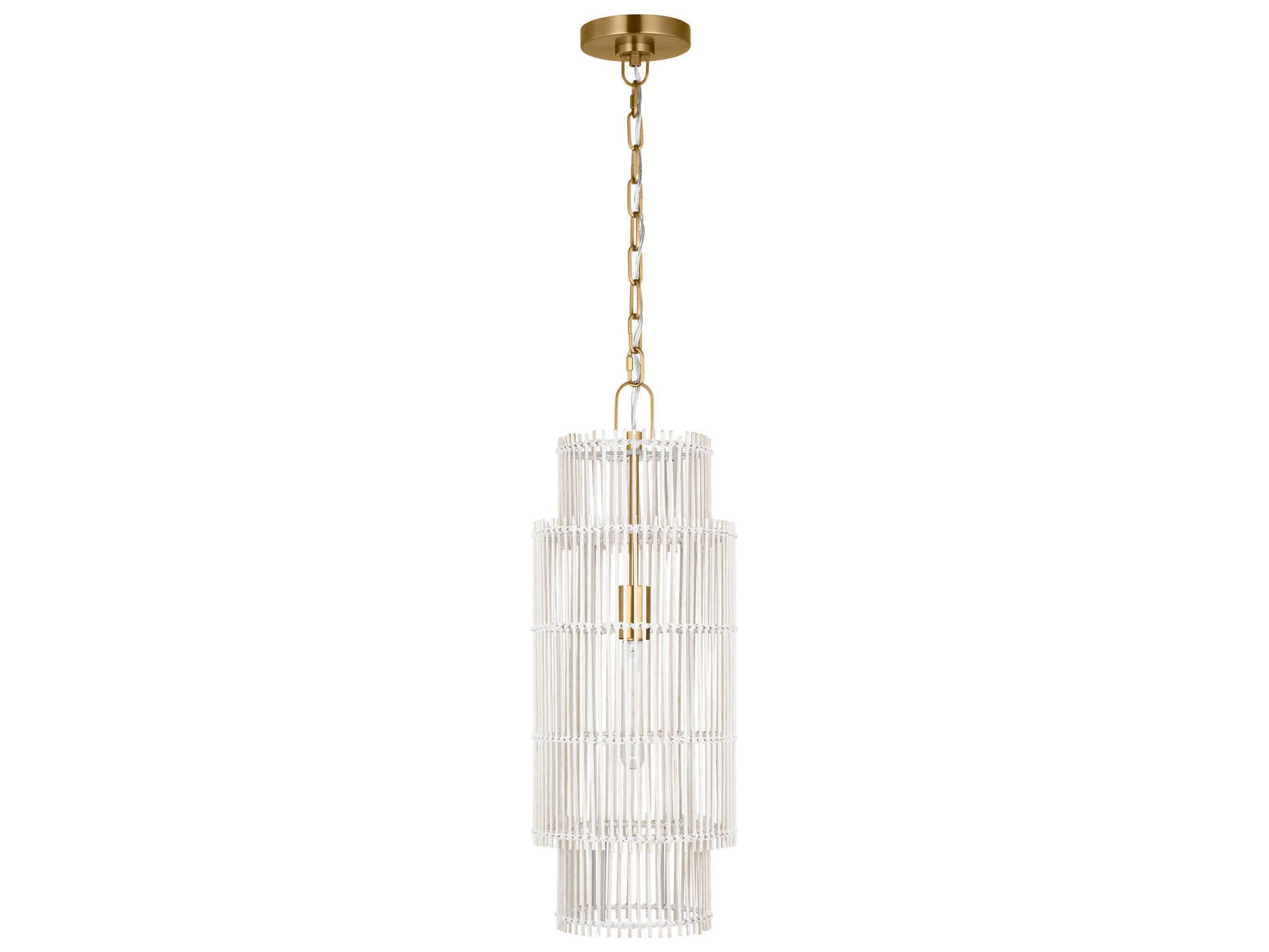 Visual Comfort Studio Elio 1-Light Burnished Brass Cylinder Mini Pendant