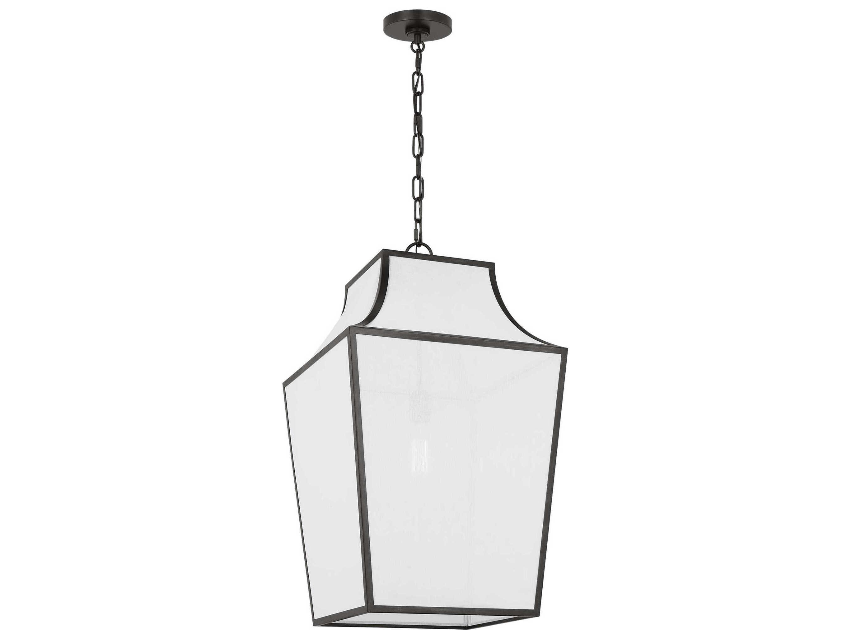 Visual Comfort Studio Arnio 1-Light Aged Iron Black Lantern Pendant