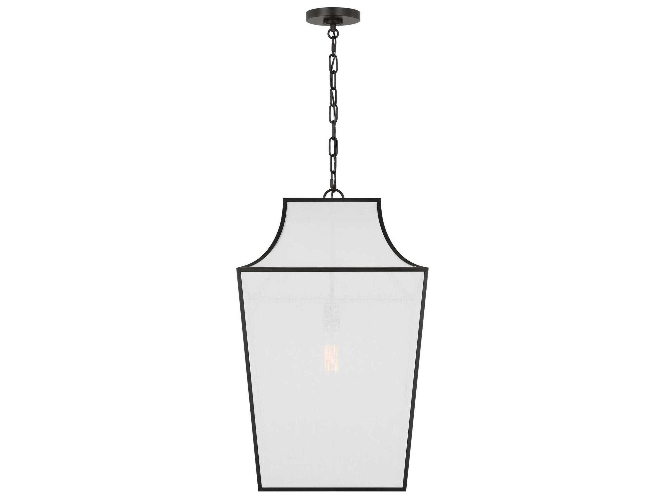 Visual Comfort Studio Arnio 1-Light Aged Iron Black Lantern Pendant