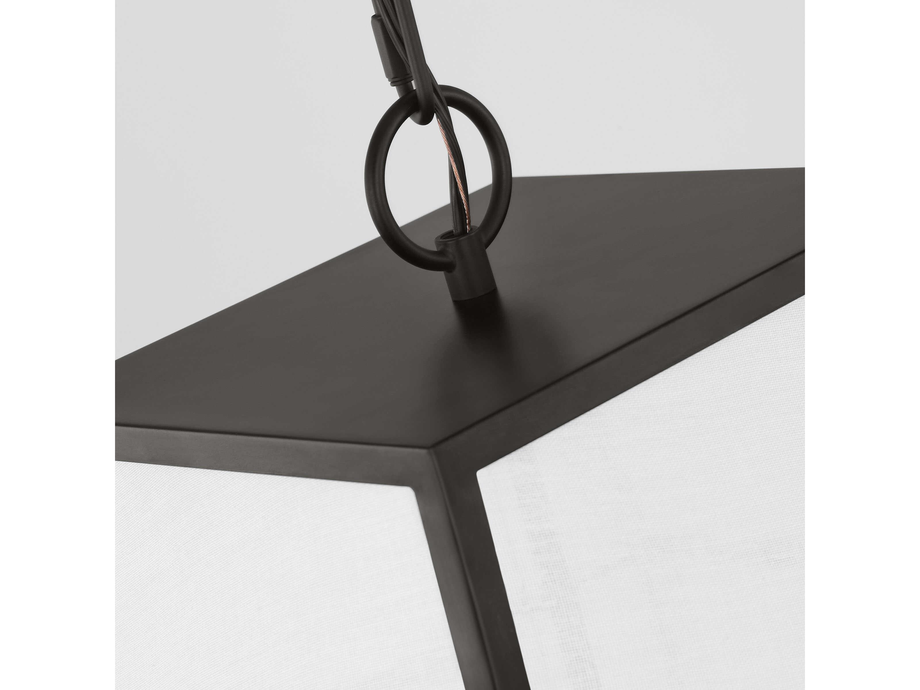 Visual Comfort Studio Arnio 1-Light Aged Iron Black Lantern Pendant