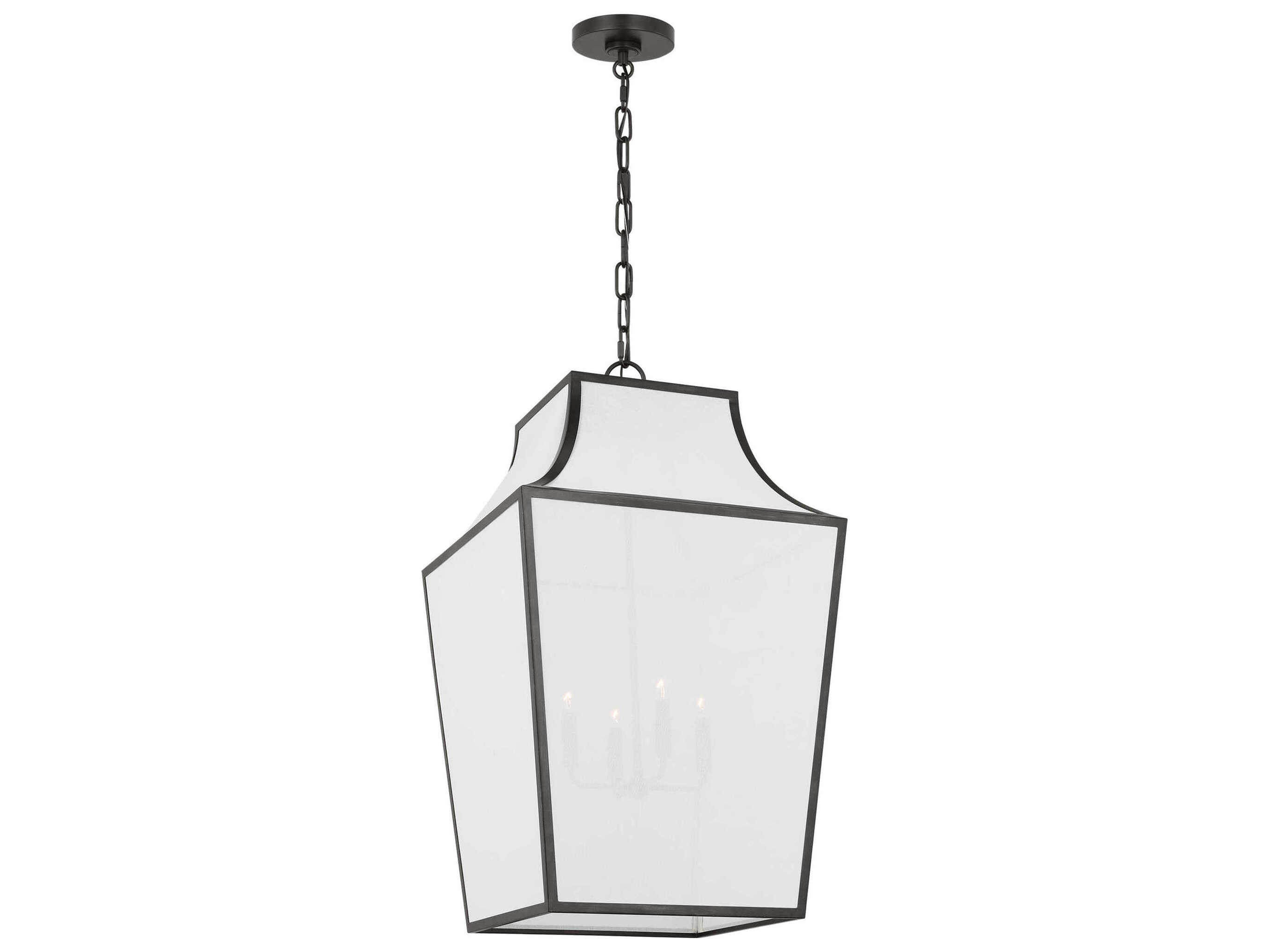 Visual Comfort Studio Arnio 4-Light Aged Iron Black Lantern Pendant