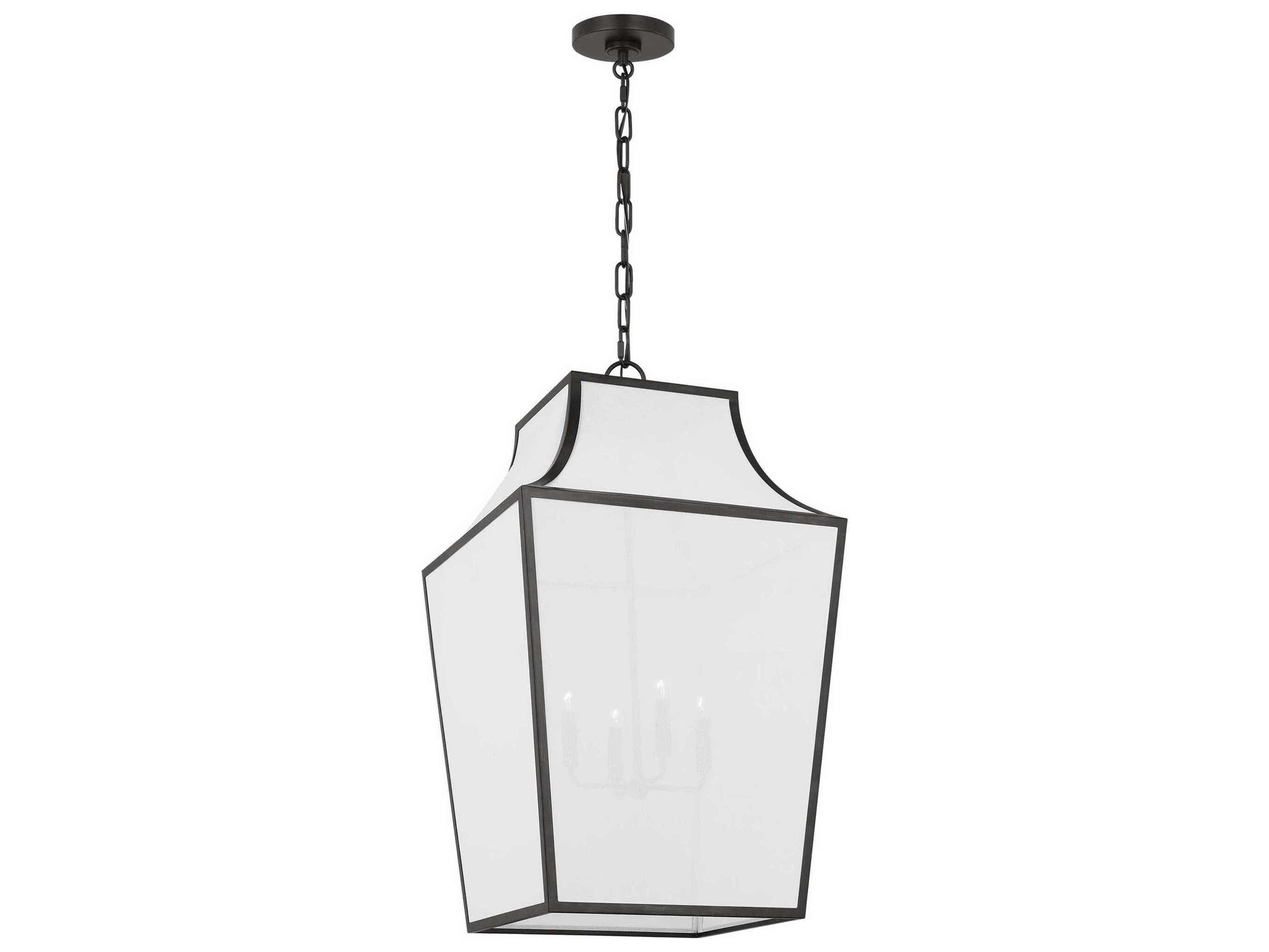Visual Comfort Studio Arnio 4-Light Aged Iron Black Lantern Pendant