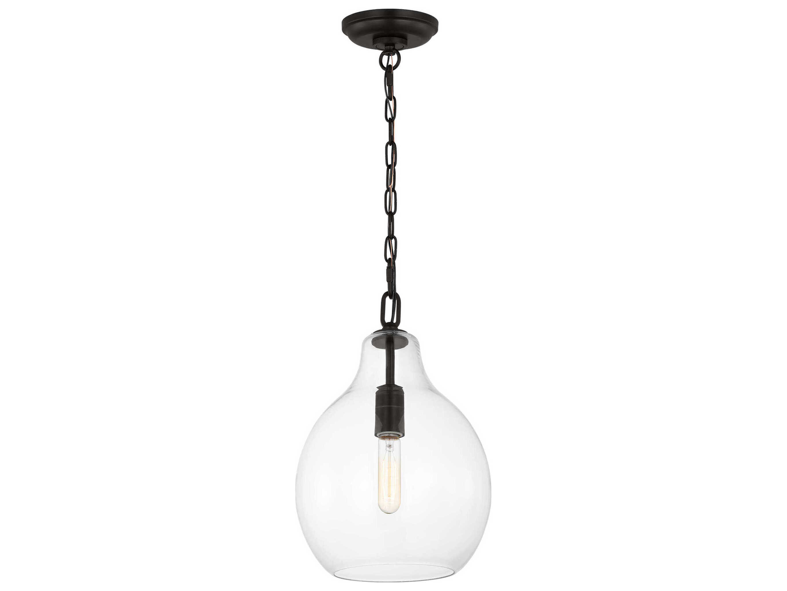 Visual Comfort Studio Magnus 1-Light Aged Iron Black Mini Pendant