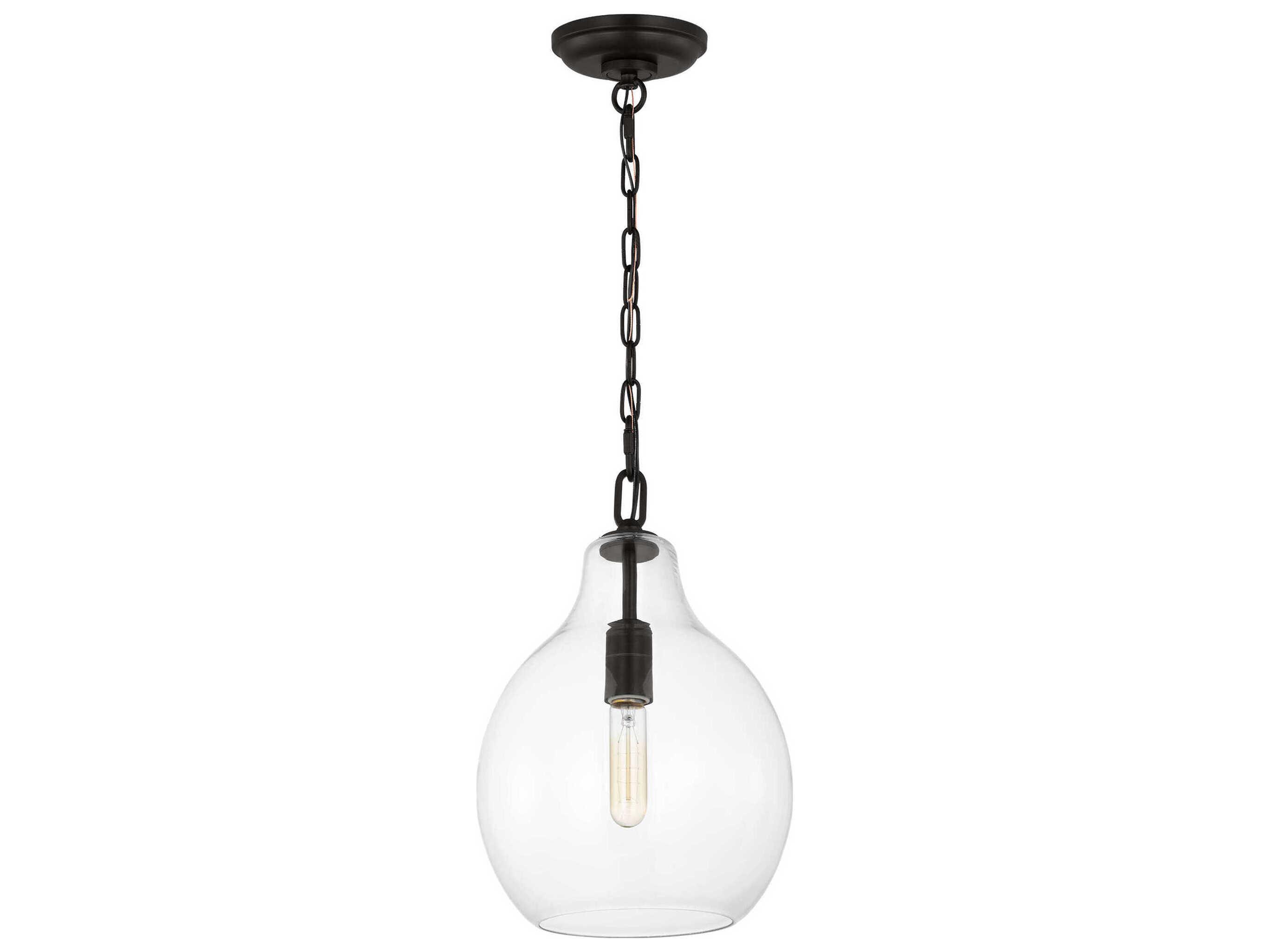Visual Comfort Studio Magnus 1-Light Aged Iron Black Mini Pendant