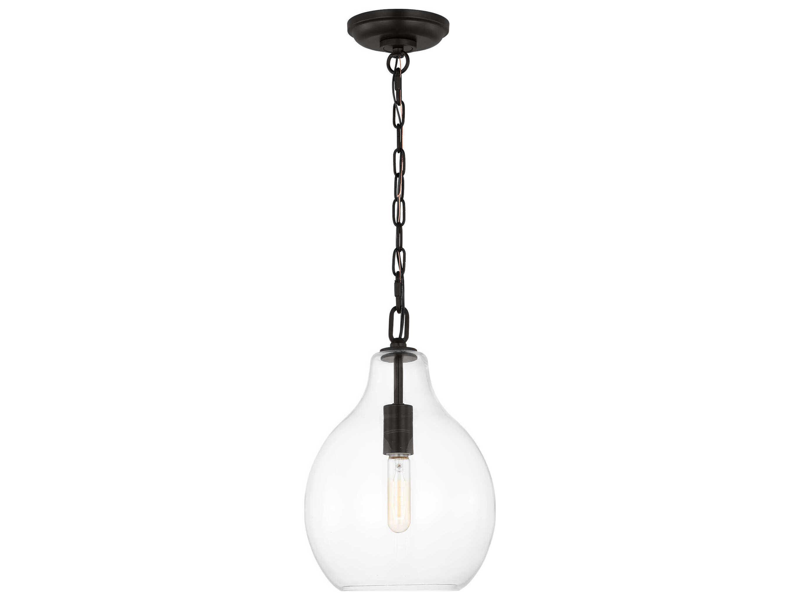 Visual Comfort Studio Magnus 1-Light Aged Iron Black Mini Pendant