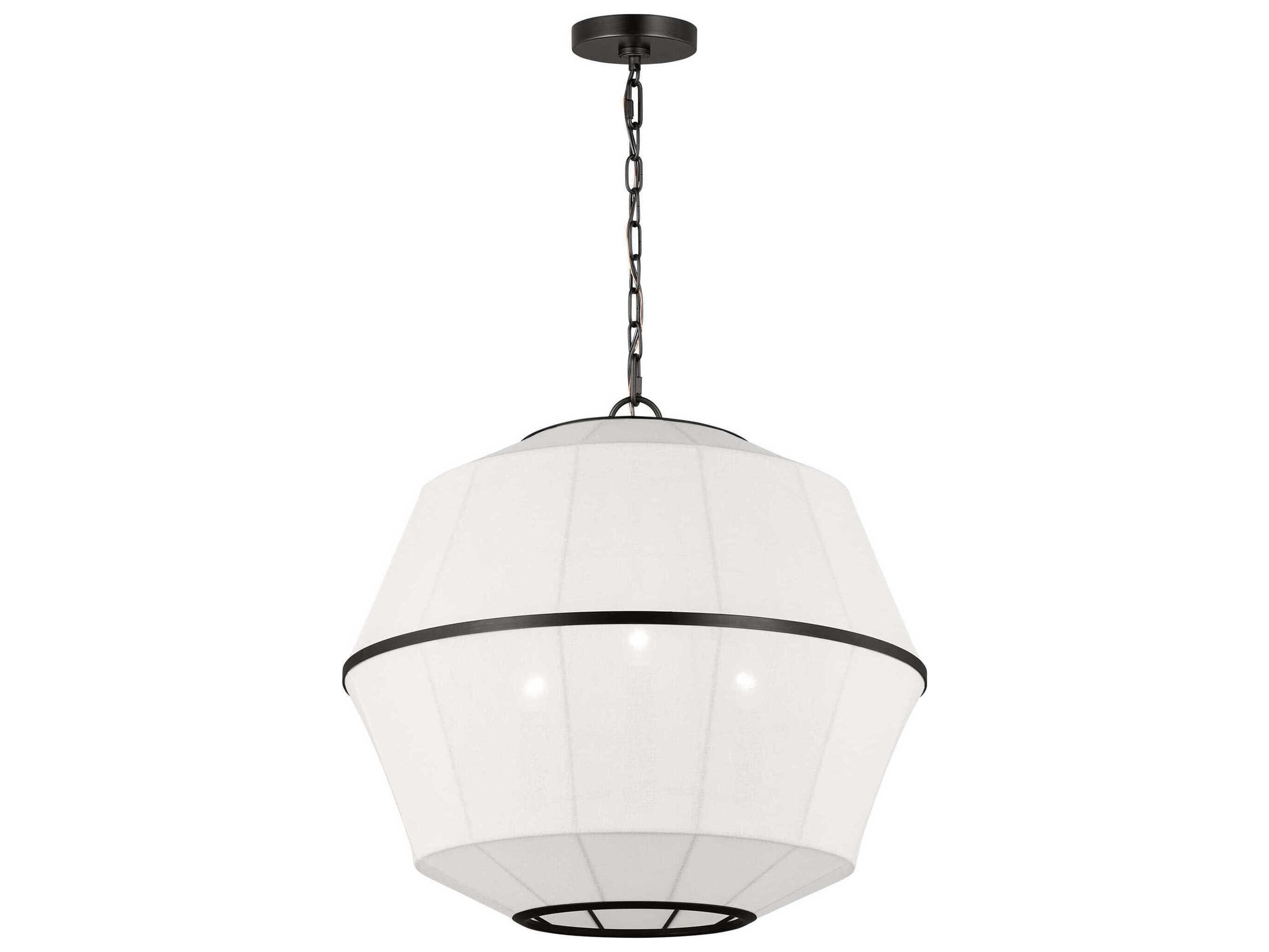 Visual Comfort Studio Hikari 3-Light Aged Iron Black Pendant