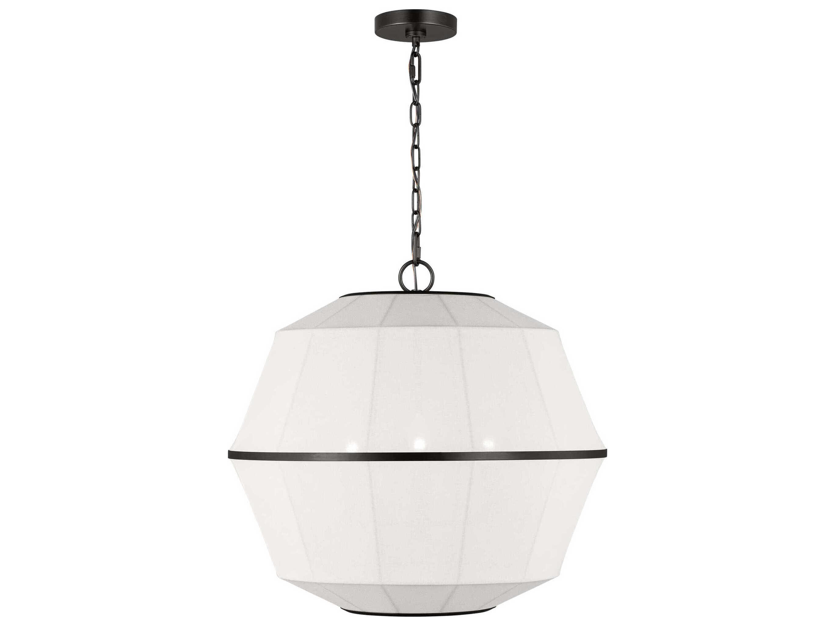 Visual Comfort Studio Hikari 3-Light Aged Iron Black Pendant