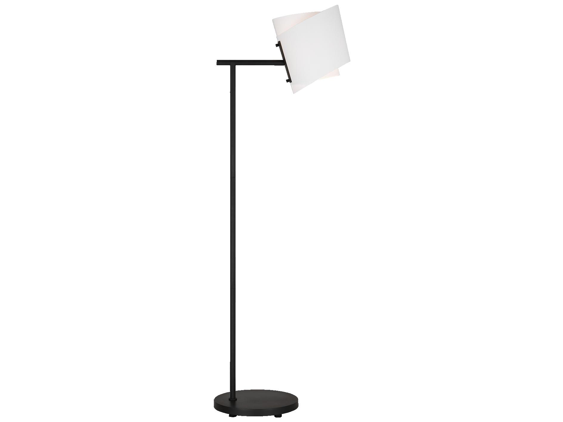 Visual Comfort Studio Paerero Aged Iron White Paper Black Floor Lamp