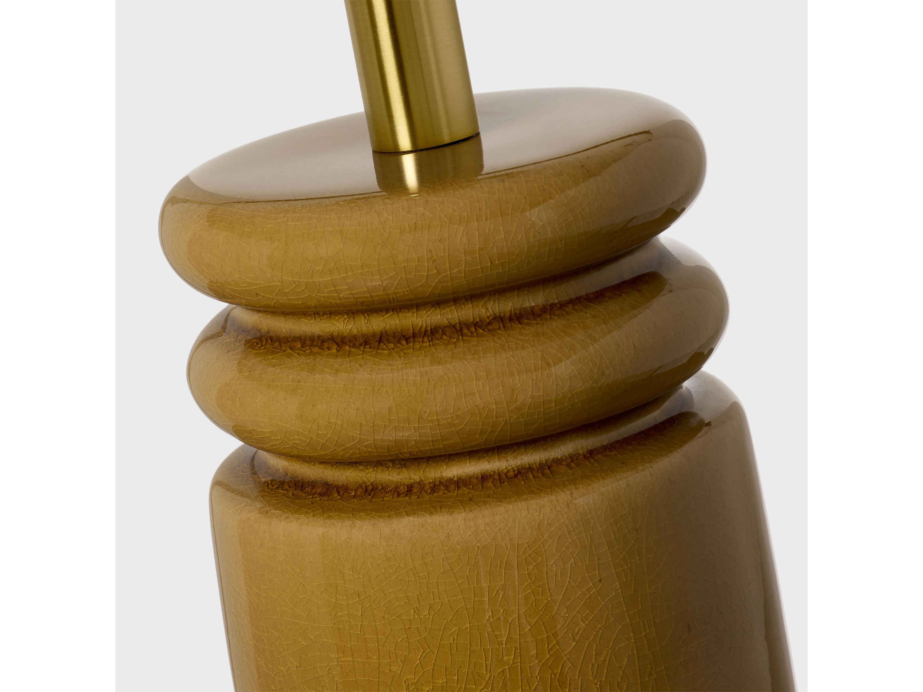 Visual Comfort Studio Feikudo Cracked Honey White Linen Fabric Brown Buffet Lamp