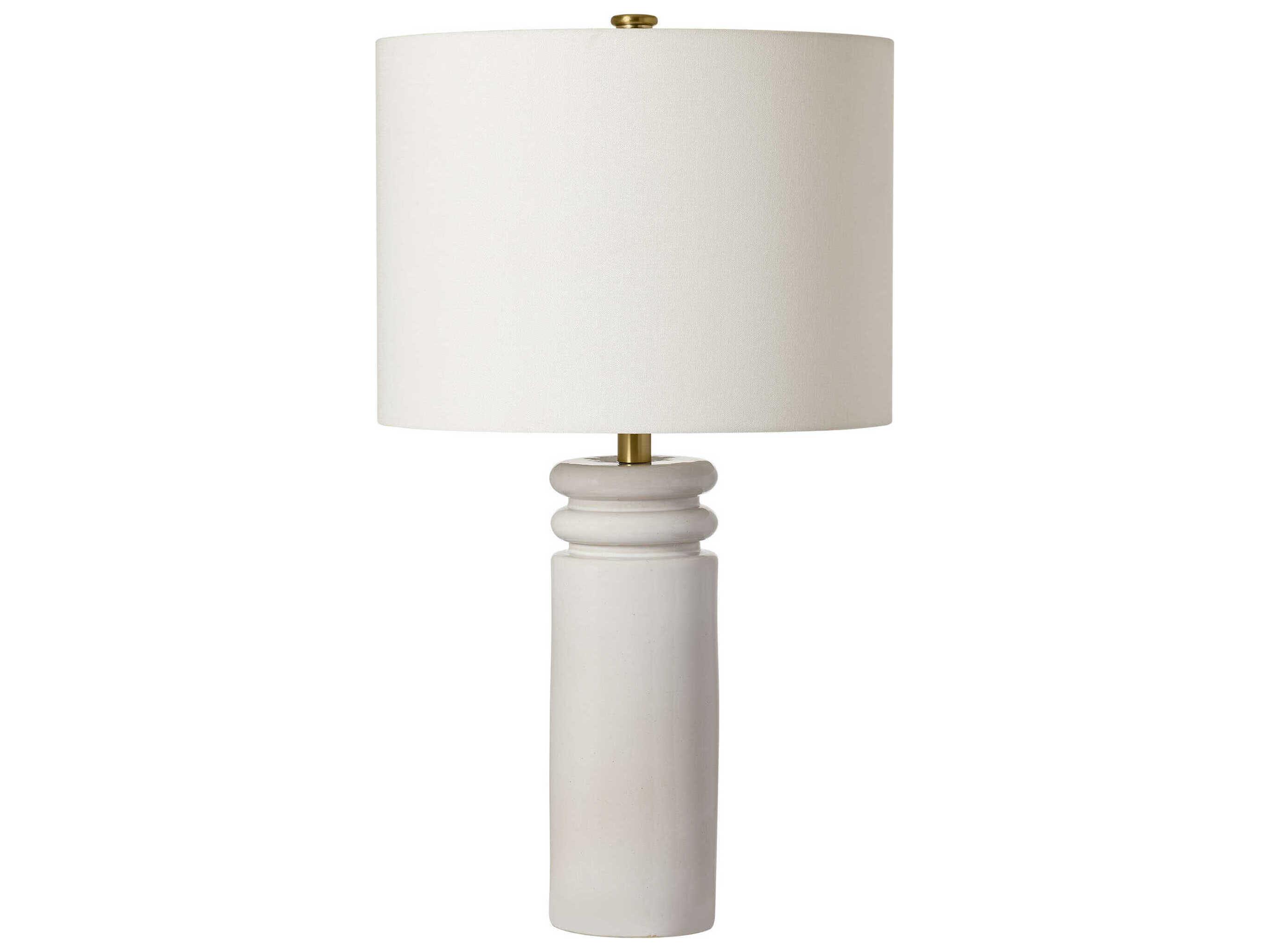 Visual Comfort Studio Feikudo Glossy White Linen Fabric Buffet Lamp