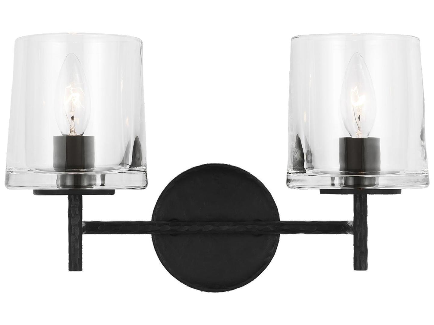 Visual Comfort Studio Marietta 2-Light Aged Iron Black Vanity Light