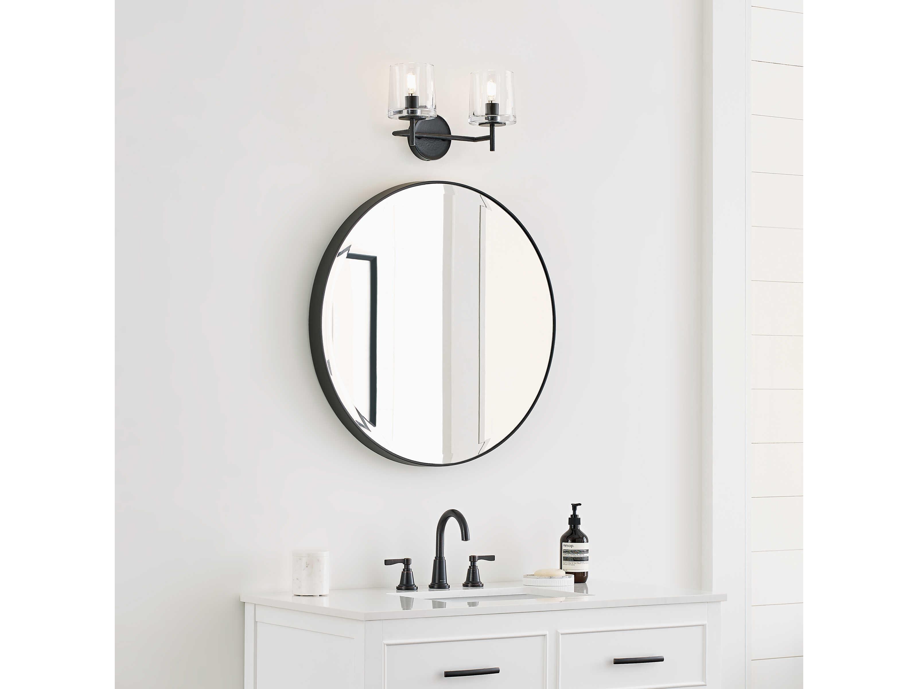 Visual Comfort Studio Marietta 2-Light Aged Iron Black Vanity Light