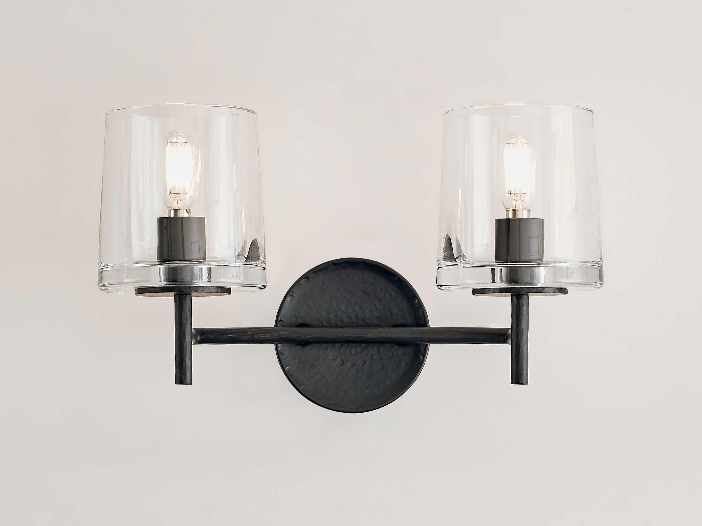 Visual Comfort Studio Marietta 2-Light Aged Iron Black Vanity Light
