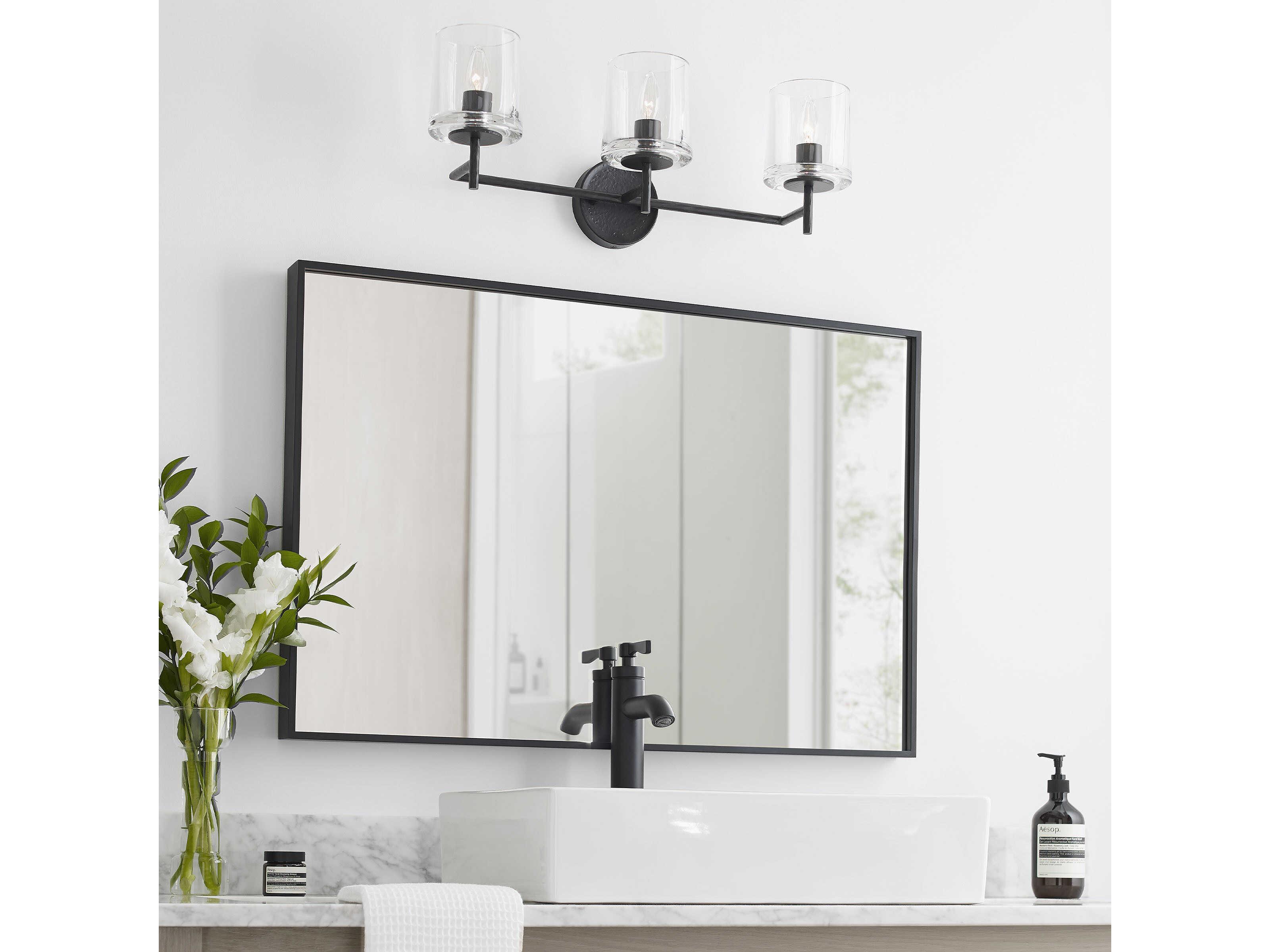 Visual Comfort Studio Marietta 3-Light Aged Iron Black Vanity Light