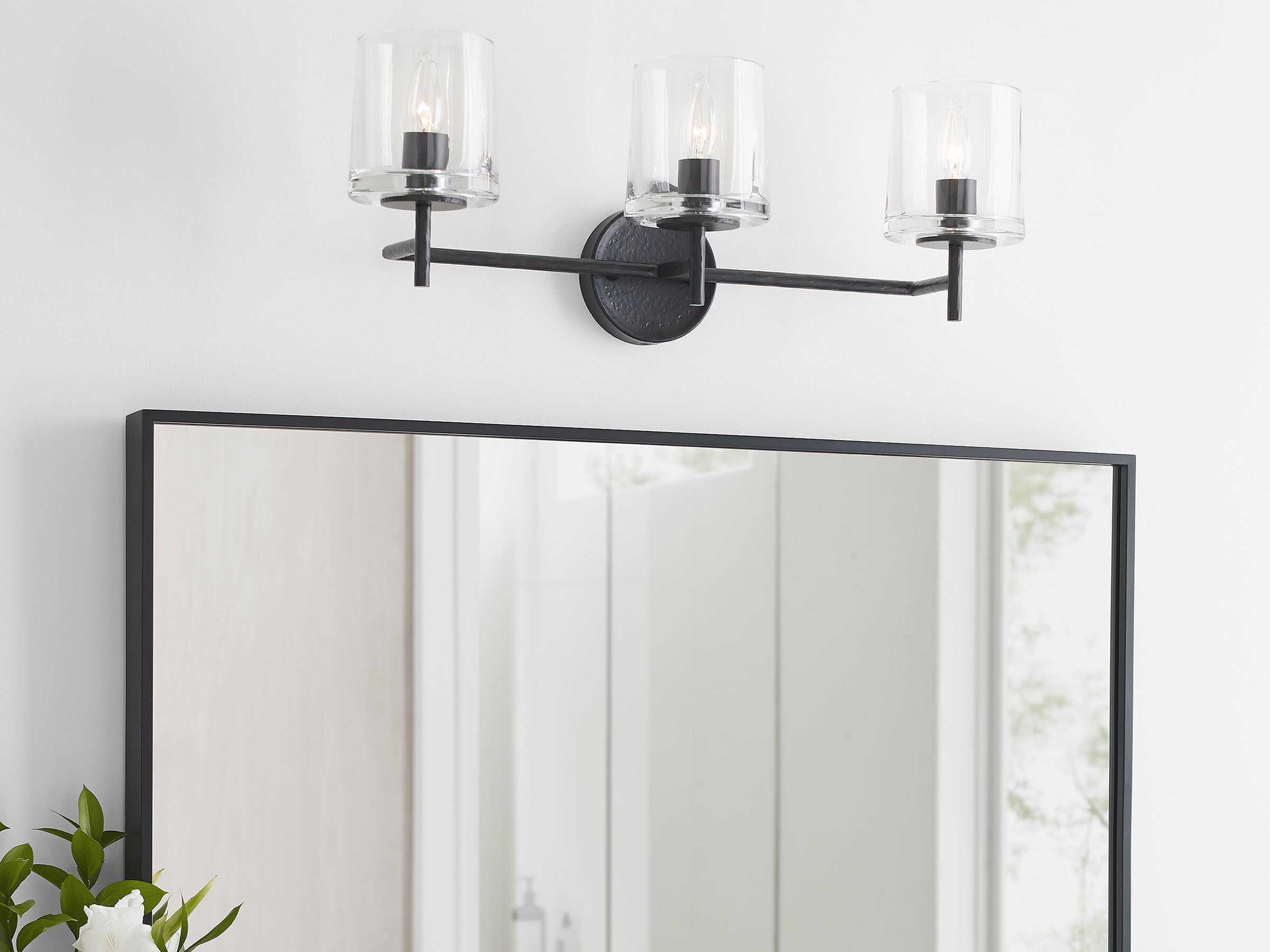 Visual Comfort Studio Marietta 3-Light Aged Iron Black Vanity Light