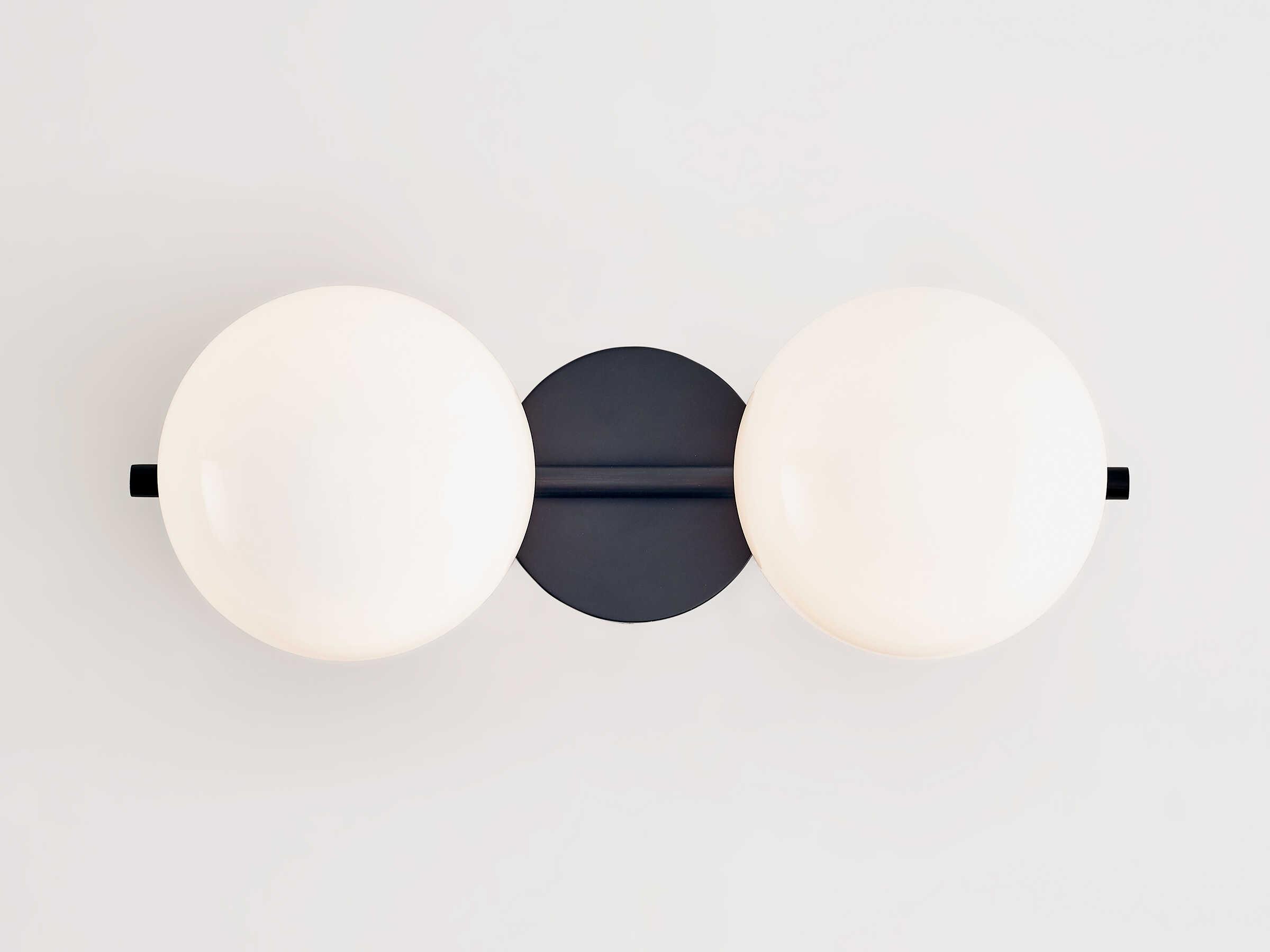 Visual Comfort Studio Lune 2-Light Aged Iron Black Vanity Light