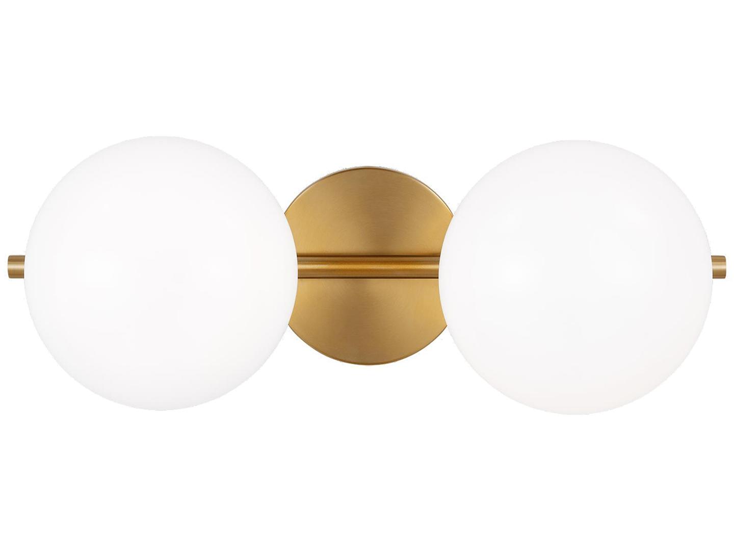 Visual Comfort Studio Lune 2-Light Burnished Brass Vanity Light